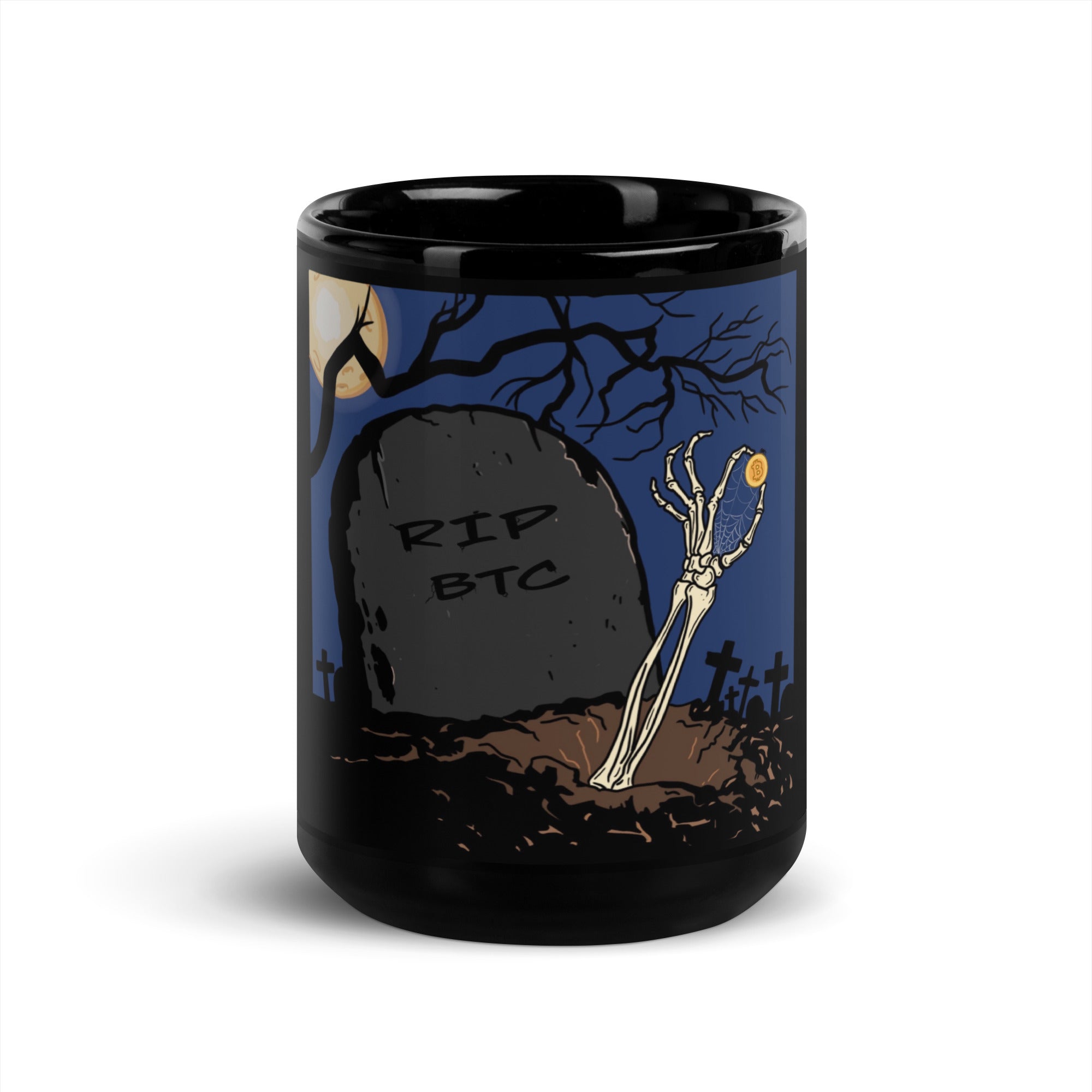 RIP Bitcoin Mug - Bold Design, Premium Comfort for BTC Fans, Crypto Coffee Mug, Dead or Alive