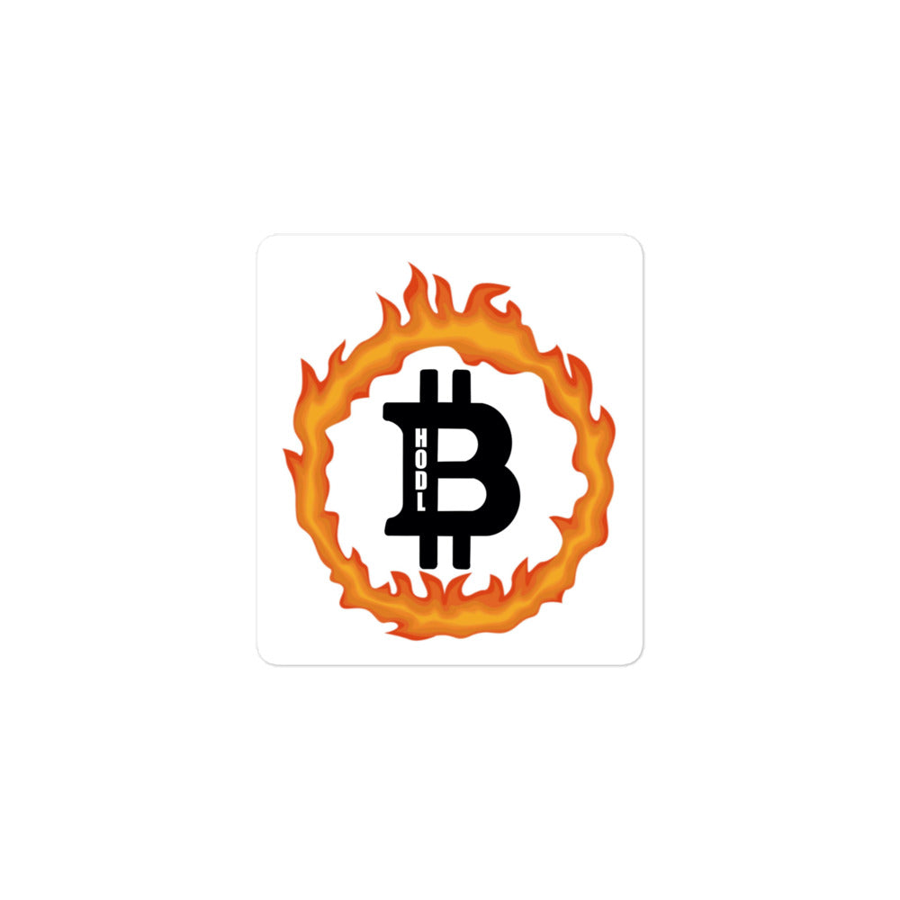 Bitcoin Blaze Sticker - Ignite Your Crypto Style, Premium Quality, Bitcoin RING OF FIRE Sticker BTC CRYPTO STICKER