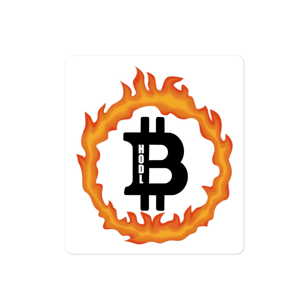 Bitcoin Blaze Sticker - Ignite Your Crypto Style, Premium Quality, Bitcoin RING OF FIRE Sticker BTC CRYPTO STICKER