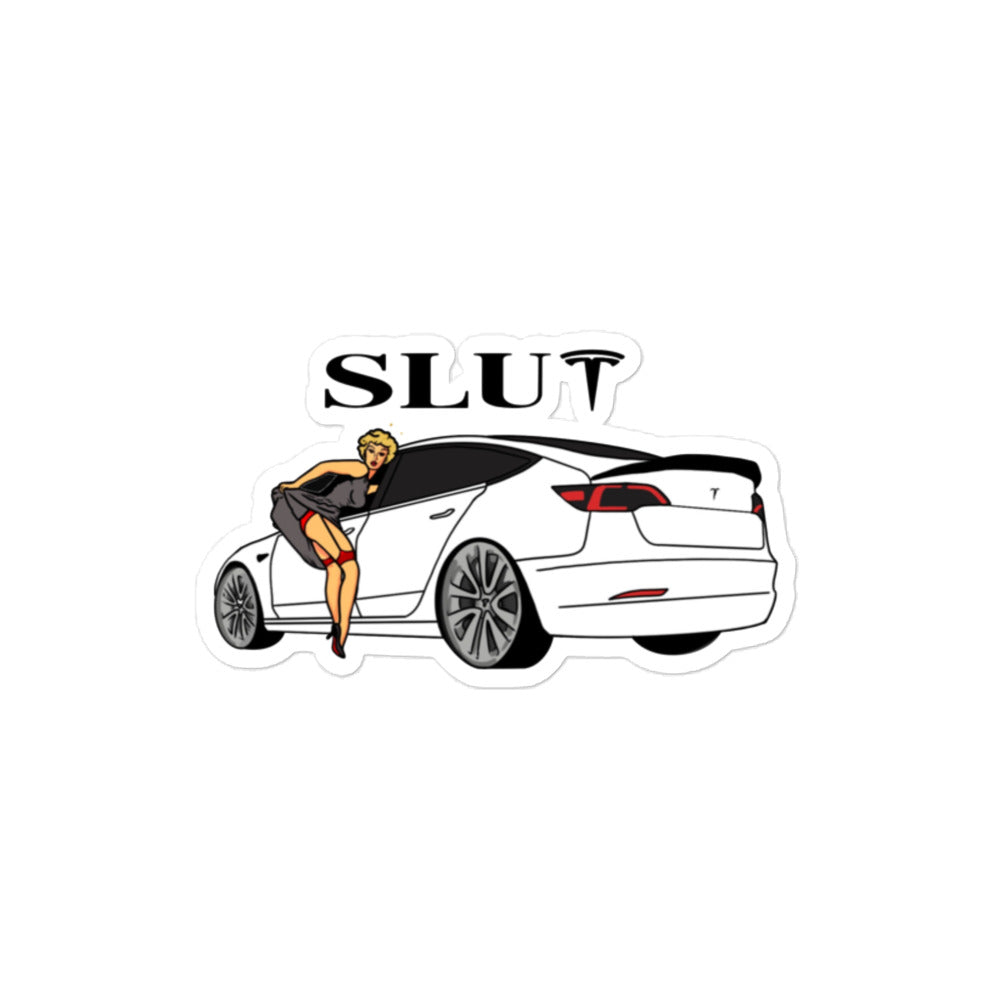 Slut Tesla Sticker - Bold Statement, Premium Quality, ELON MUSK, SLUT Tesla Sticker S3XY MODEL STICKER