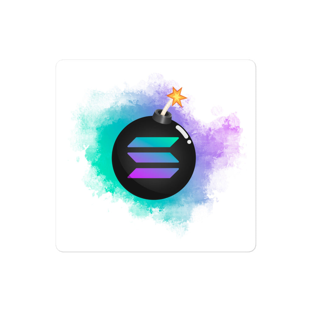 Solana Bomb Sticker - Explosive Design, Premium Quality SOL, Solana Bomb Sticker SOLANA IS THE BOMB CRYPTO STICKER - SOL BLOWING UP STICKER