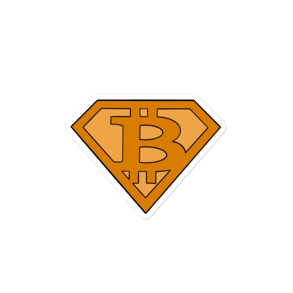 Bitcoin Superman Logo Sticker - Superhero Design, Premium Quality, Bitcoin Emblem Sticker, BTC CRYPTO SUPERMAN STICKER