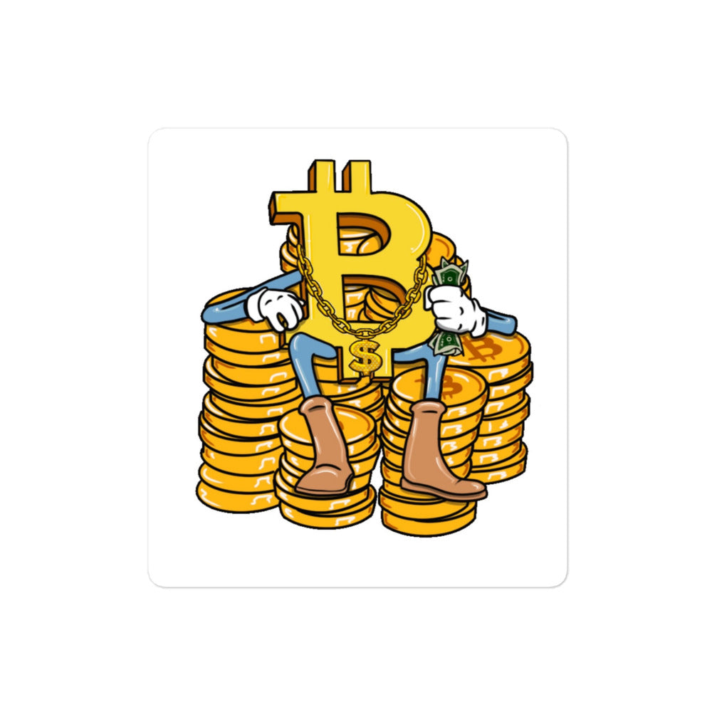 Bitcoin Baller Sticker - Stylish Crypto Design, Premium Quality, BTC - I'M RICH BITCH, Bitcoin Baller Sticker CRYPTO MILLIONAIRE STICKER