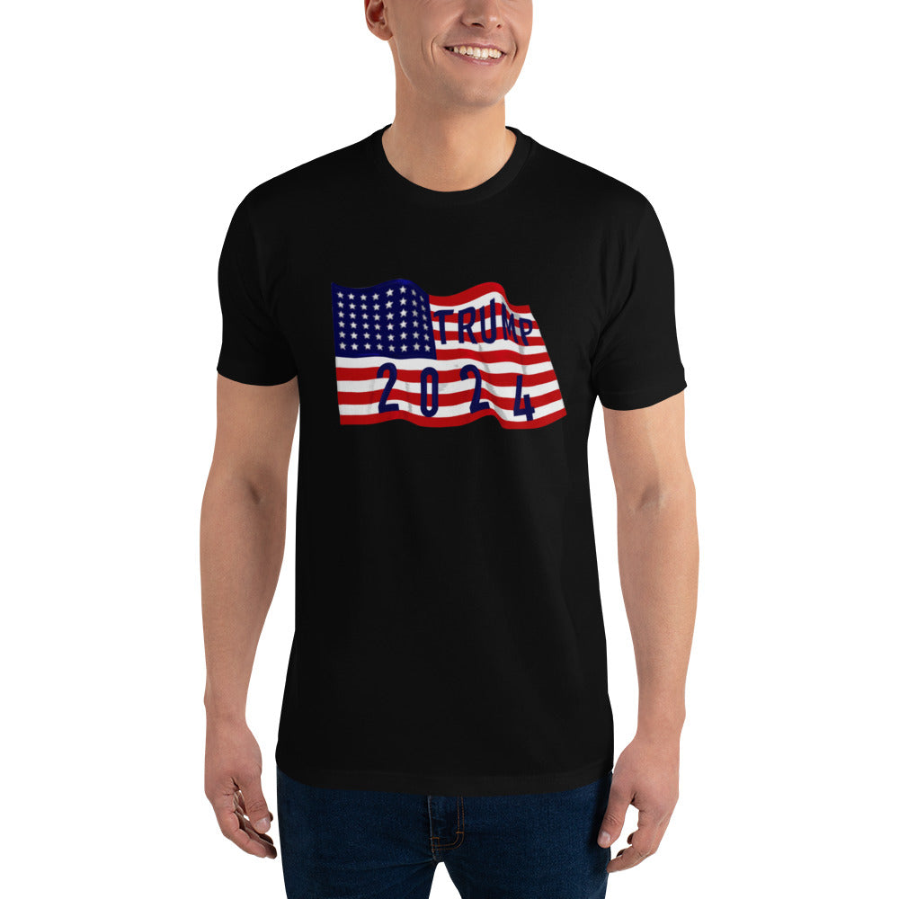 Trump 2024 American Flag T-Shirt - Patriotic Presidential Support Tee, Soft Cotton, Unisex-Trump 2024 Flag T-Shirt - Patriotic Design, Premium Quality