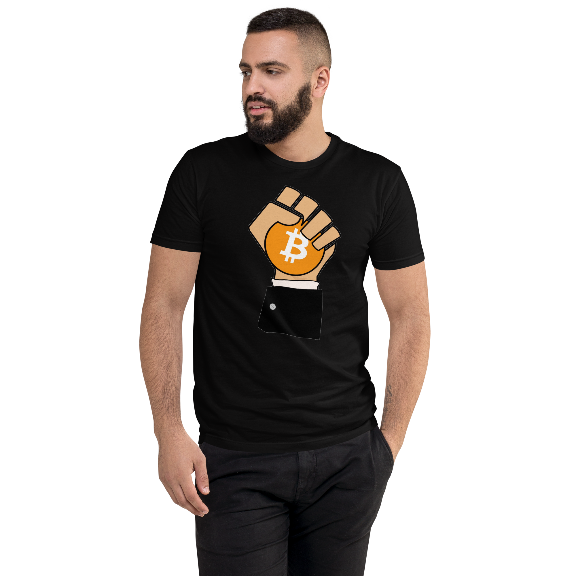 My HODL Shop Signature Tee: 'Gripping the Crypto' - Diamond Hands Bitcoin Design, Premium Cotton, Unisex