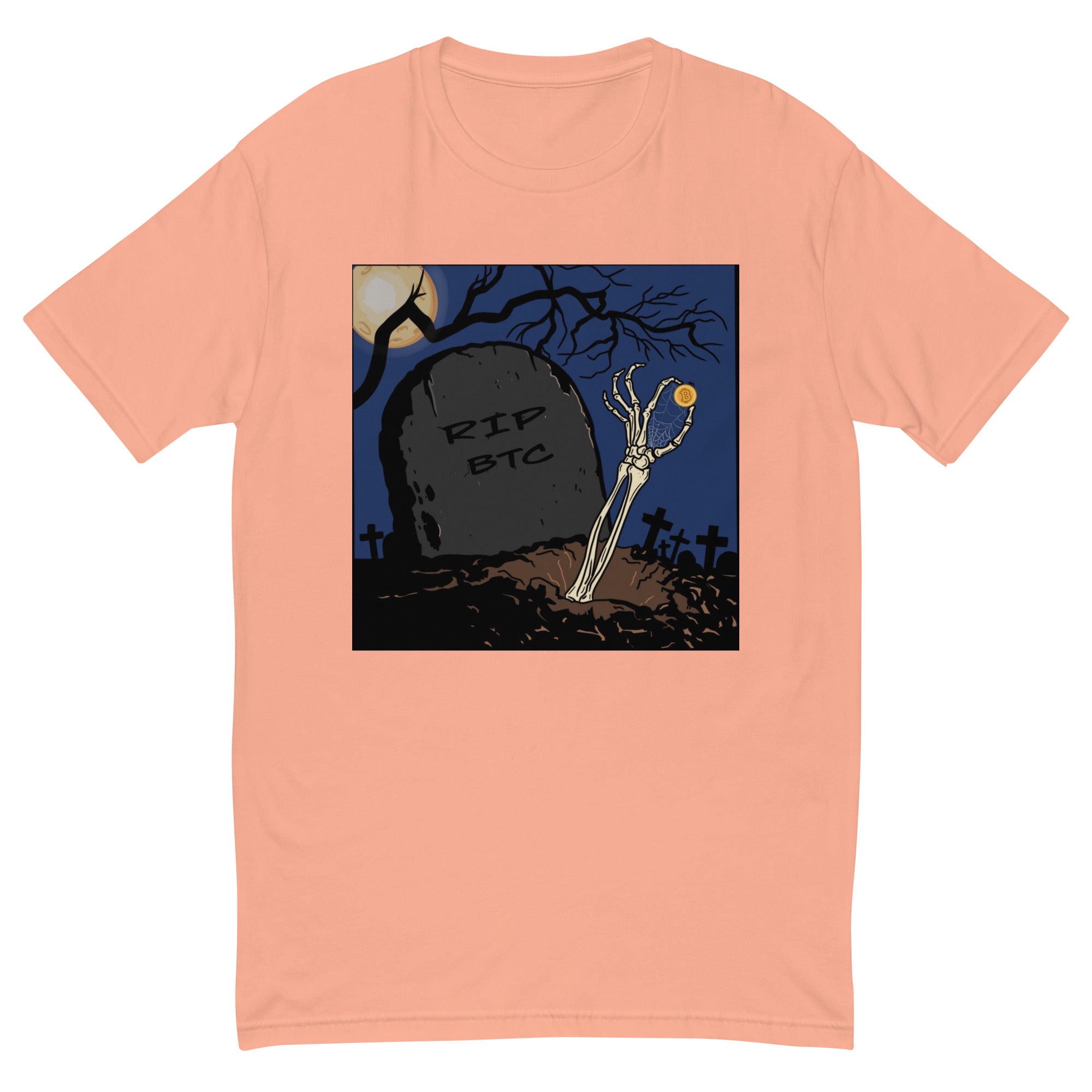 RIP Bitcoin T-Shirt - Bold Design, Premium Quality, Bitcoin Eternal HODLer Tee - Cryptocurrency Graveyard Design, Durable Cotton, Unisex Shirt RIP BTC