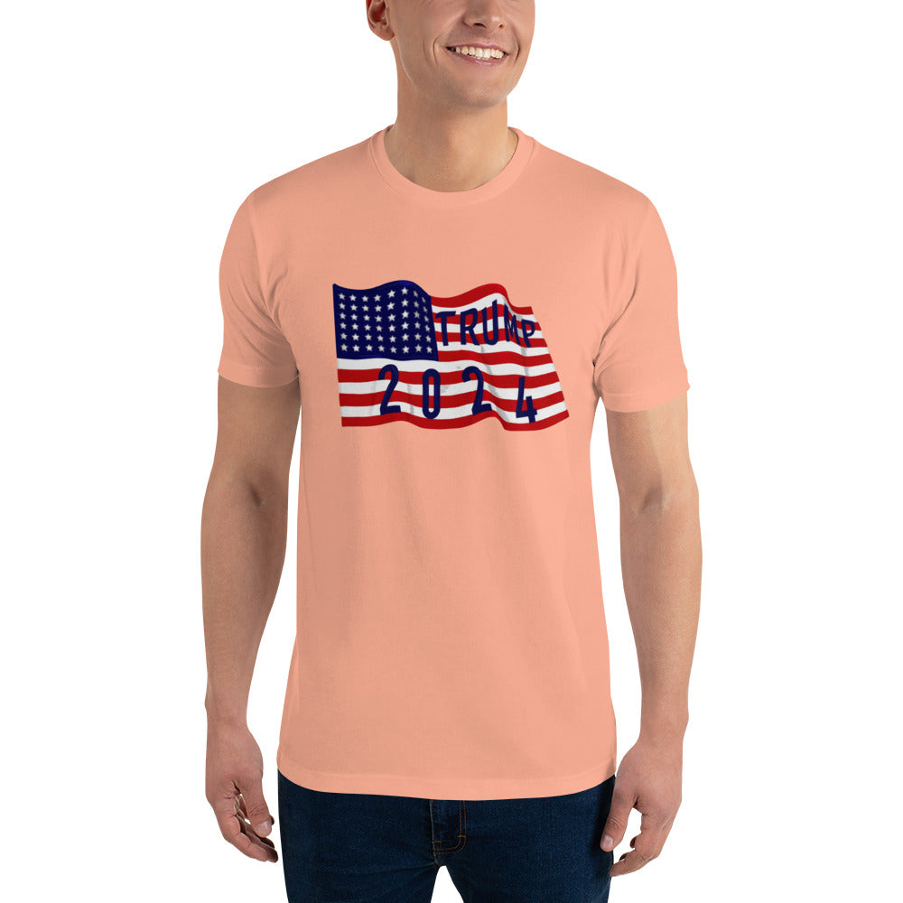 Trump 2024 American Flag T-Shirt - Patriotic Presidential Support Tee, Soft Cotton, Unisex-Trump 2024 Flag T-Shirt - Patriotic Design, Premium Quality