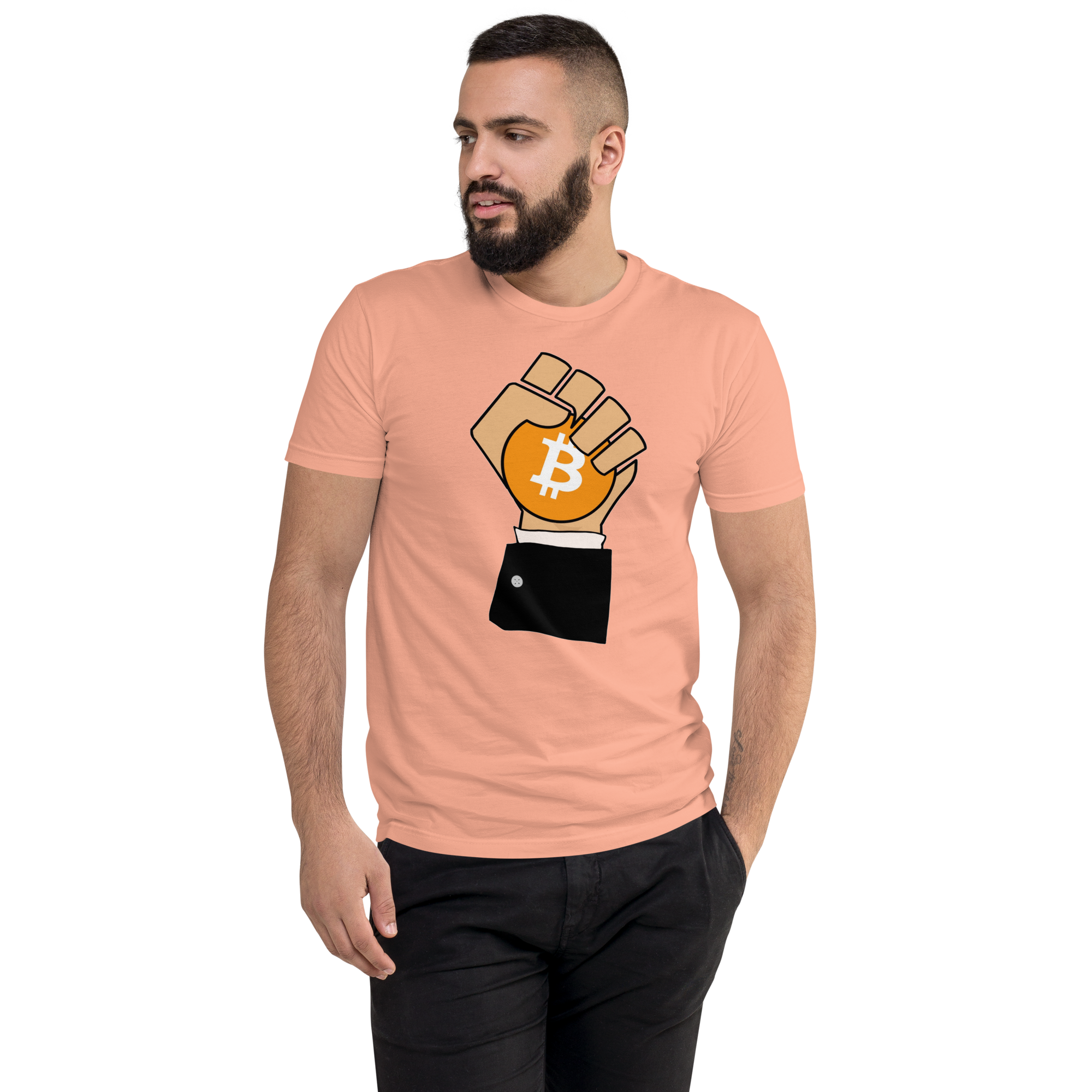 My HODL Shop Signature Tee: 'Gripping the Crypto' - Diamond Hands Bitcoin Design, Premium Cotton, Unisex