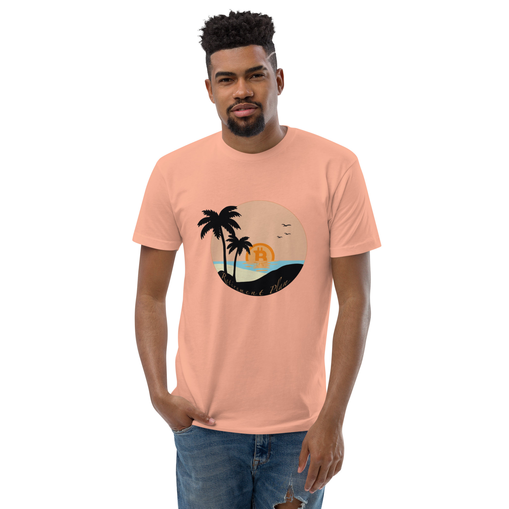 Retirement Plan T-Shirt - Stylish Design, Premium Quality, Bitcoin Beach Retirement Plan Tee - Tropical Crypto Design, Comfortable Cotton, Unisex Retirement Plan T-shirt BTC Shirt