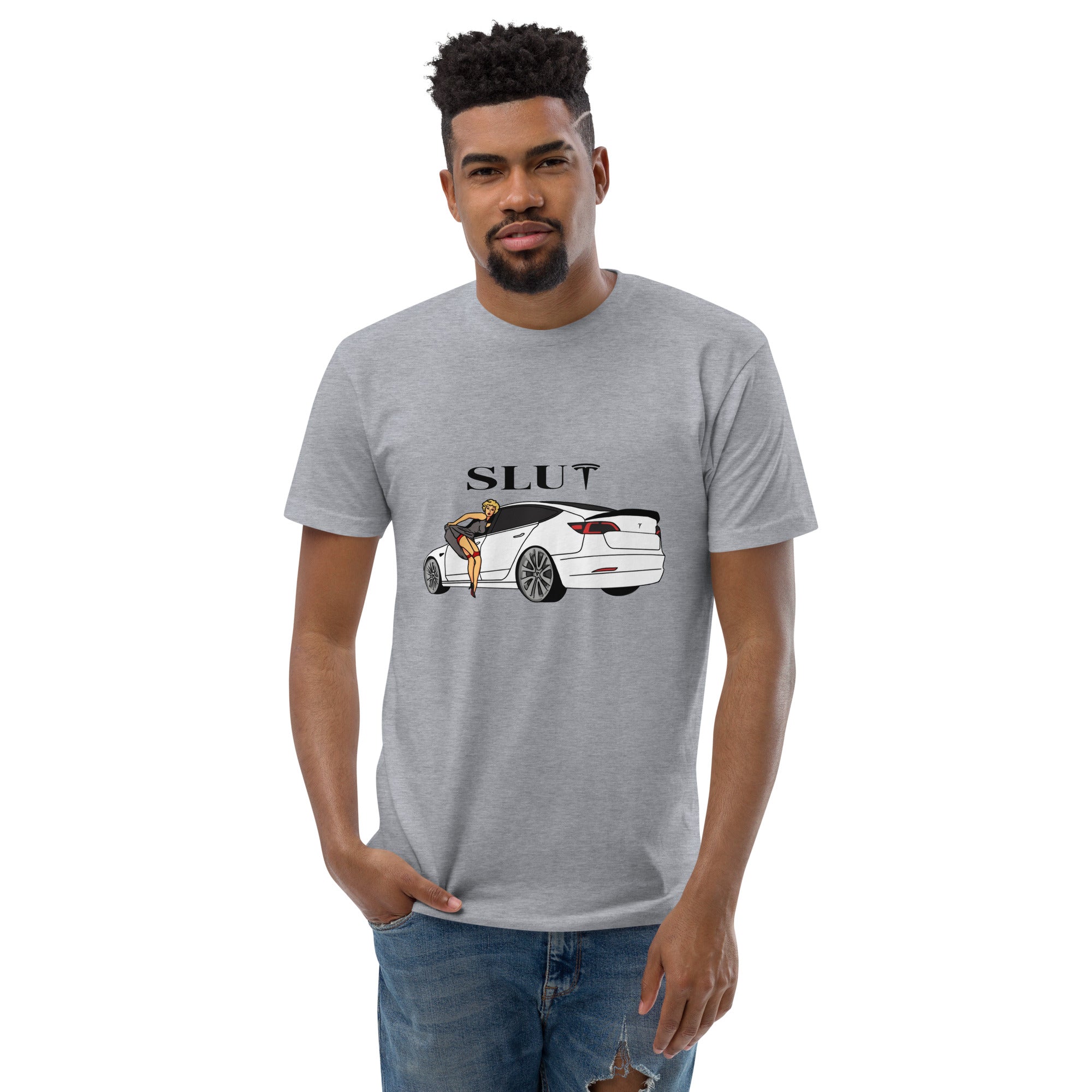 Slut Tesla T-Shirt - Bold Statement, Premium Quality, Tesla Encounter SLUT Tee - Bold Automotive Fashion Statement, Soft Cotton, Unisex T-Shirt