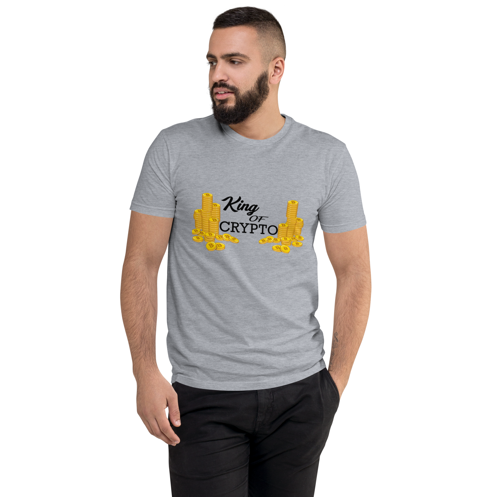 King of Crypto Bitcoin Tee - Ultimate Cryptocurrency Power Design, BTC Premium Cotton, Unisex, King of Crypto T-shirt