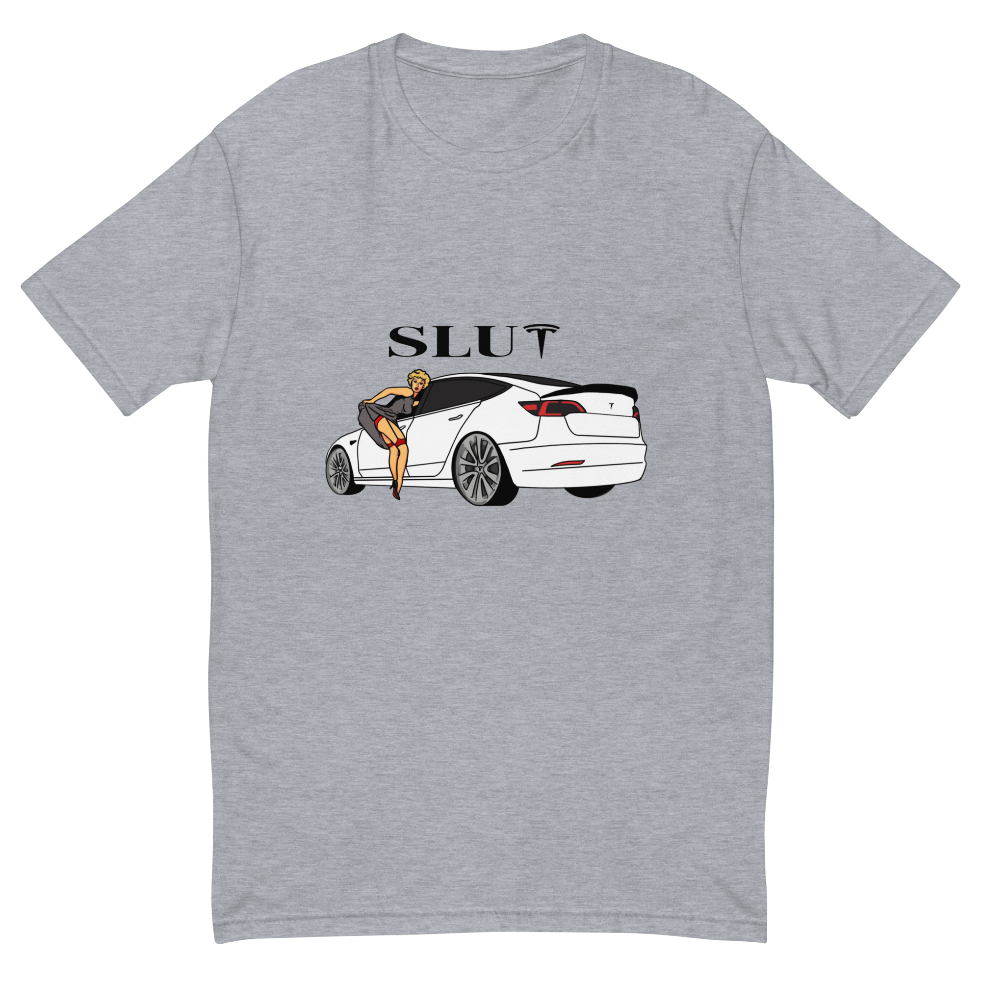 Slut Tesla T-Shirt - Bold Statement, Premium Quality, Tesla Encounter SLUT Tee - Bold Automotive Fashion Statement, Soft Cotton, Unisex T-Shirt