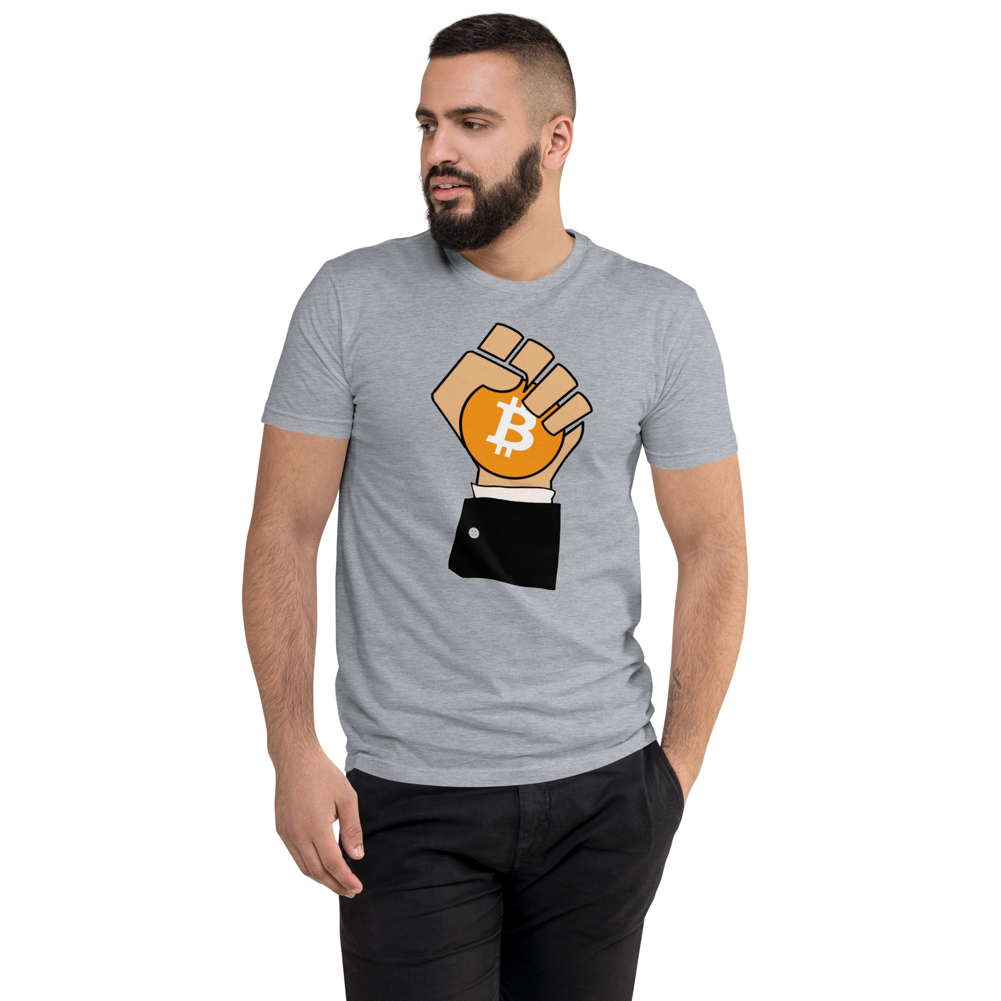 My HODL Shop Signature Tee: 'Gripping the Crypto' - Diamond Hands Bitcoin Design, Premium Cotton, Unisex