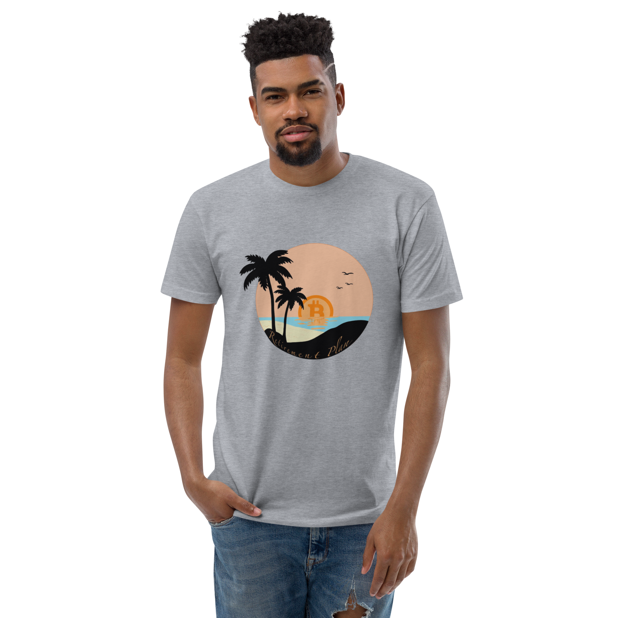 Retirement Plan T-Shirt - Stylish Design, Premium Quality, Bitcoin Beach Retirement Plan Tee - Tropical Crypto Design, Comfortable Cotton, Unisex Retirement Plan T-shirt BTC Shirt