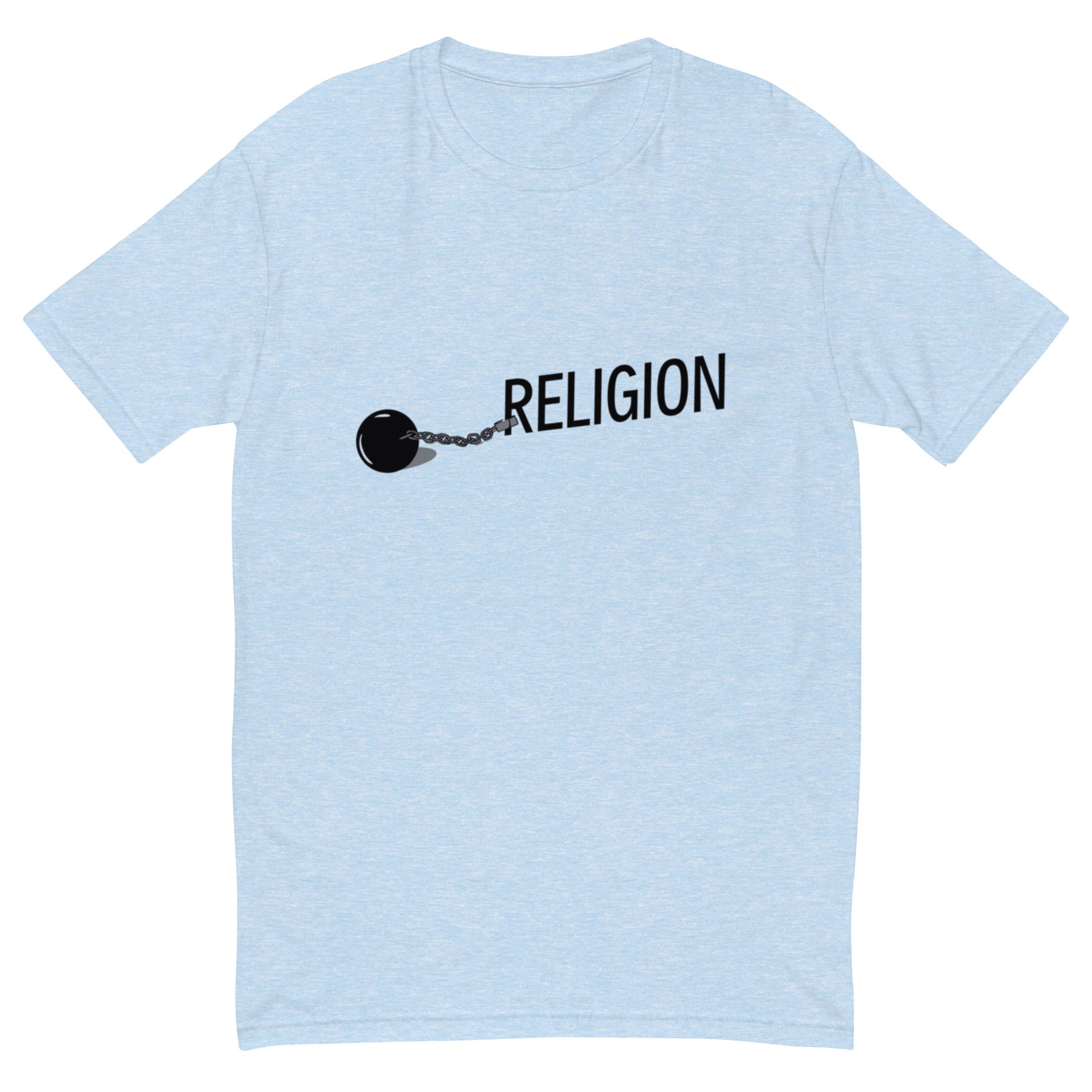 Chained Religion T-Shirt - Symbolic Design, Premium Quality, Religion Ball and Chain Tee - Divide us, Thought-Provoking Design, Soft Cotton, Unisex Chained Religion T-shirt