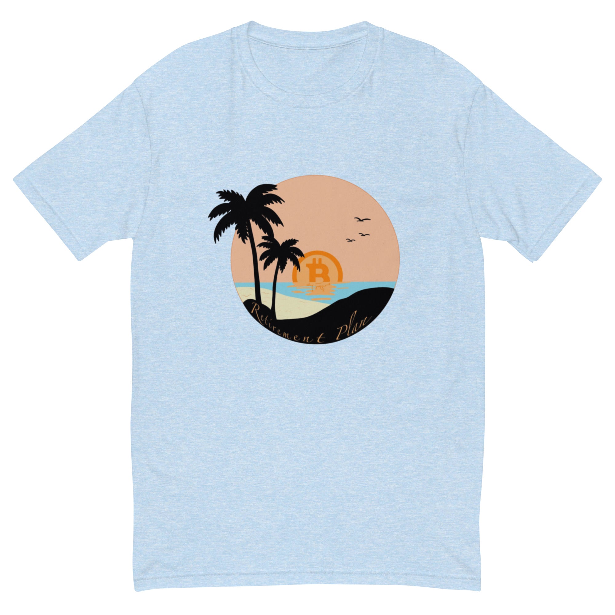 Retirement Plan T-Shirt - Stylish Design, Premium Quality, Bitcoin Beach Retirement Plan Tee - Tropical Crypto Design, Comfortable Cotton, Unisex Retirement Plan T-shirt BTC Shirt