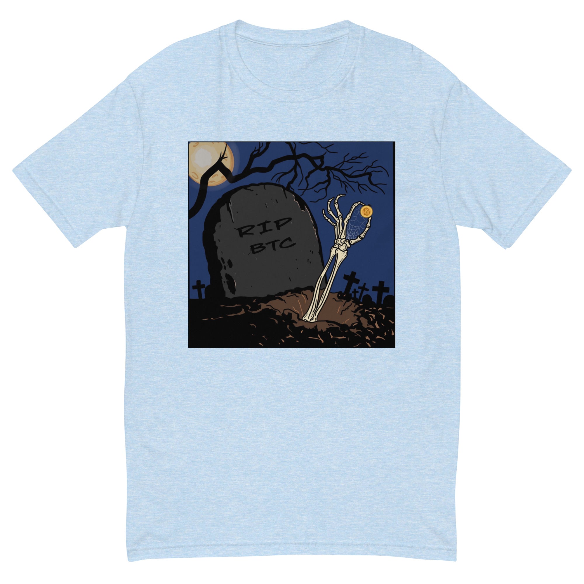 RIP Bitcoin T-Shirt - Bold Design, Premium Quality, Bitcoin Eternal HODLer Tee - Cryptocurrency Graveyard Design, Durable Cotton, Unisex Shirt RIP BTC