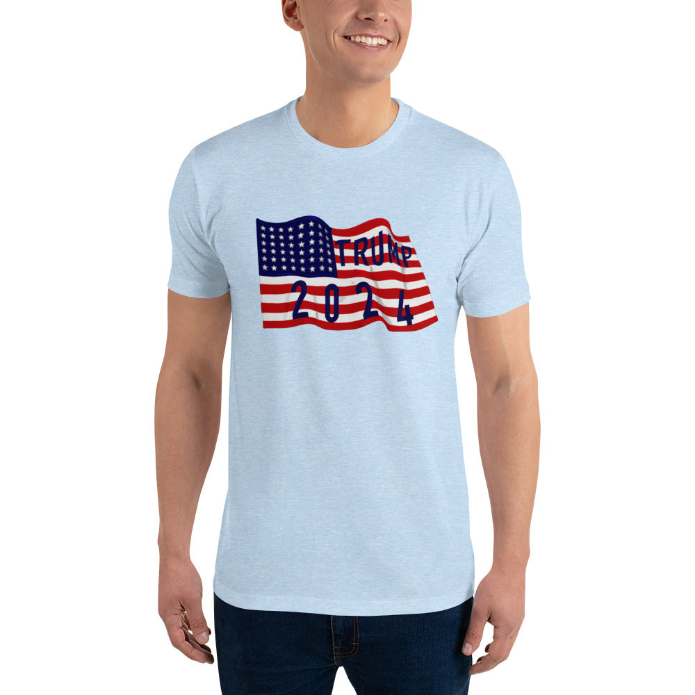 Trump 2024 American Flag T-Shirt - Patriotic Presidential Support Tee, Soft Cotton, Unisex-Trump 2024 Flag T-Shirt - Patriotic Design, Premium Quality