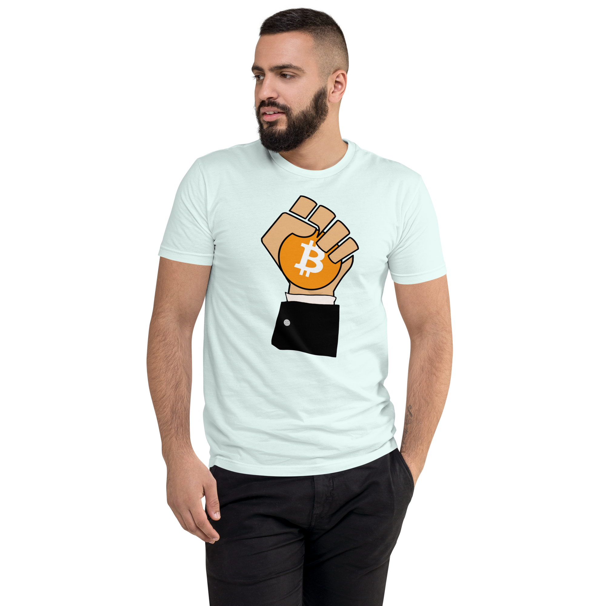 My HODL Shop Signature Tee: 'Gripping the Crypto' - Diamond Hands Bitcoin Design, Premium Cotton, Unisex