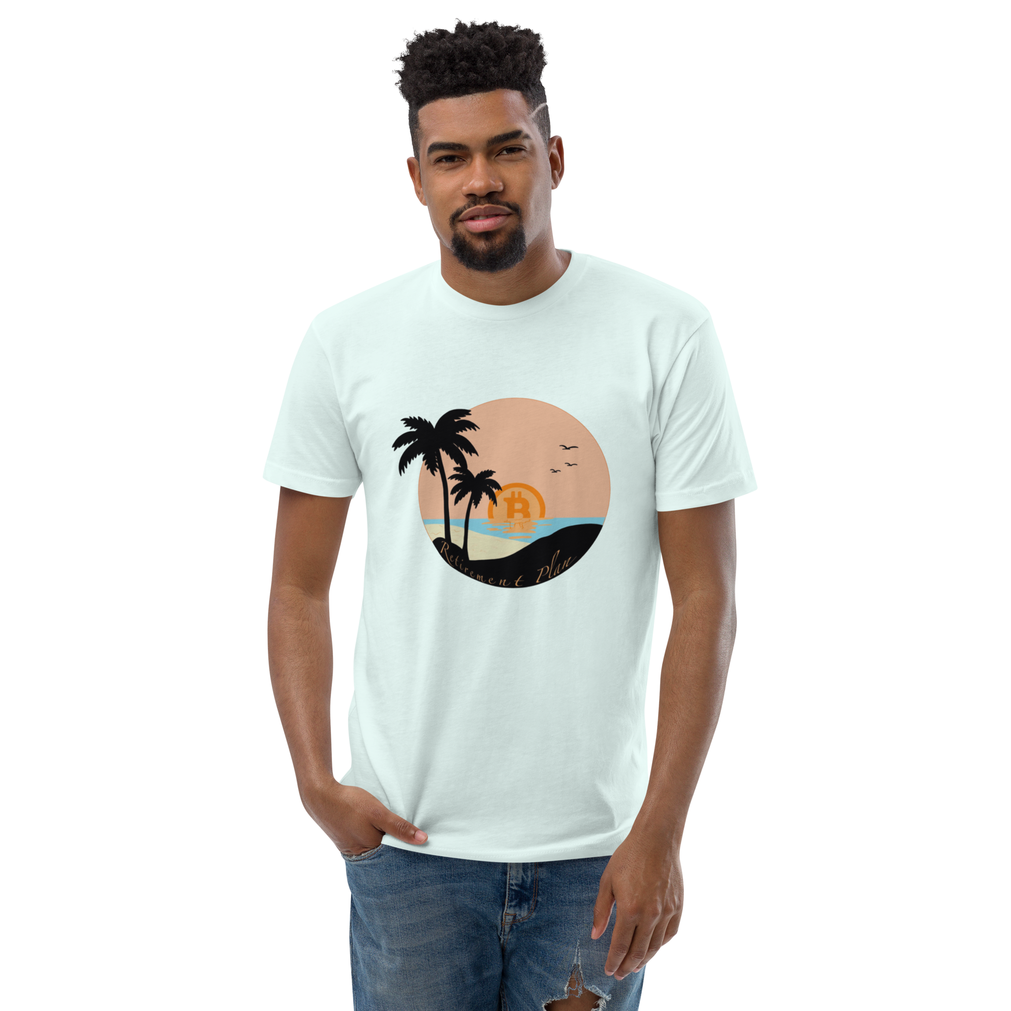 Retirement Plan T-Shirt - Stylish Design, Premium Quality, Bitcoin Beach Retirement Plan Tee - Tropical Crypto Design, Comfortable Cotton, Unisex Retirement Plan T-shirt BTC Shirt