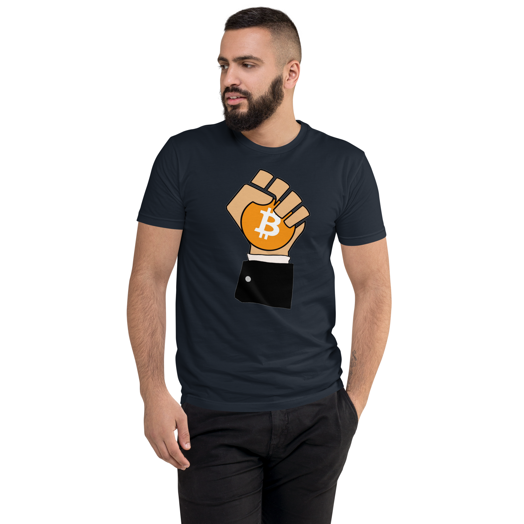 My HODL Shop Signature Tee: 'Gripping the Crypto' - Diamond Hands Bitcoin Design, Premium Cotton, Unisex