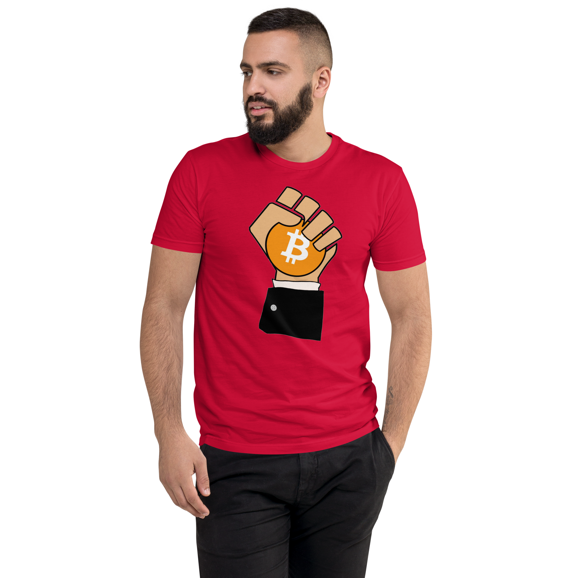 My HODL Shop Signature Tee: 'Gripping the Crypto' - Diamond Hands Bitcoin Design, Premium Cotton, Unisex