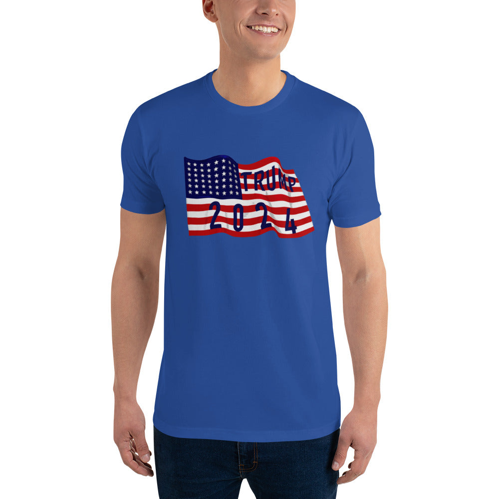 Trump 2024 American Flag T-Shirt - Patriotic Presidential Support Tee, Soft Cotton, Unisex-Trump 2024 Flag T-Shirt - Patriotic Design, Premium Quality