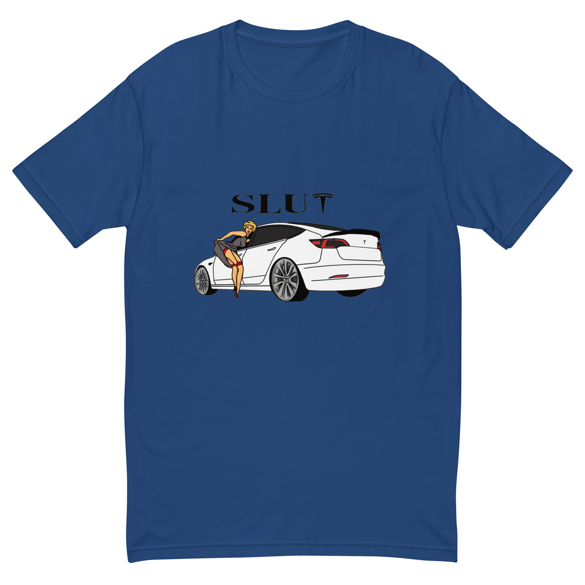 Slut Tesla T-Shirt - Bold Statement, Premium Quality, Tesla Encounter SLUT Tee - Bold Automotive Fashion Statement, Soft Cotton, Unisex T-Shirt