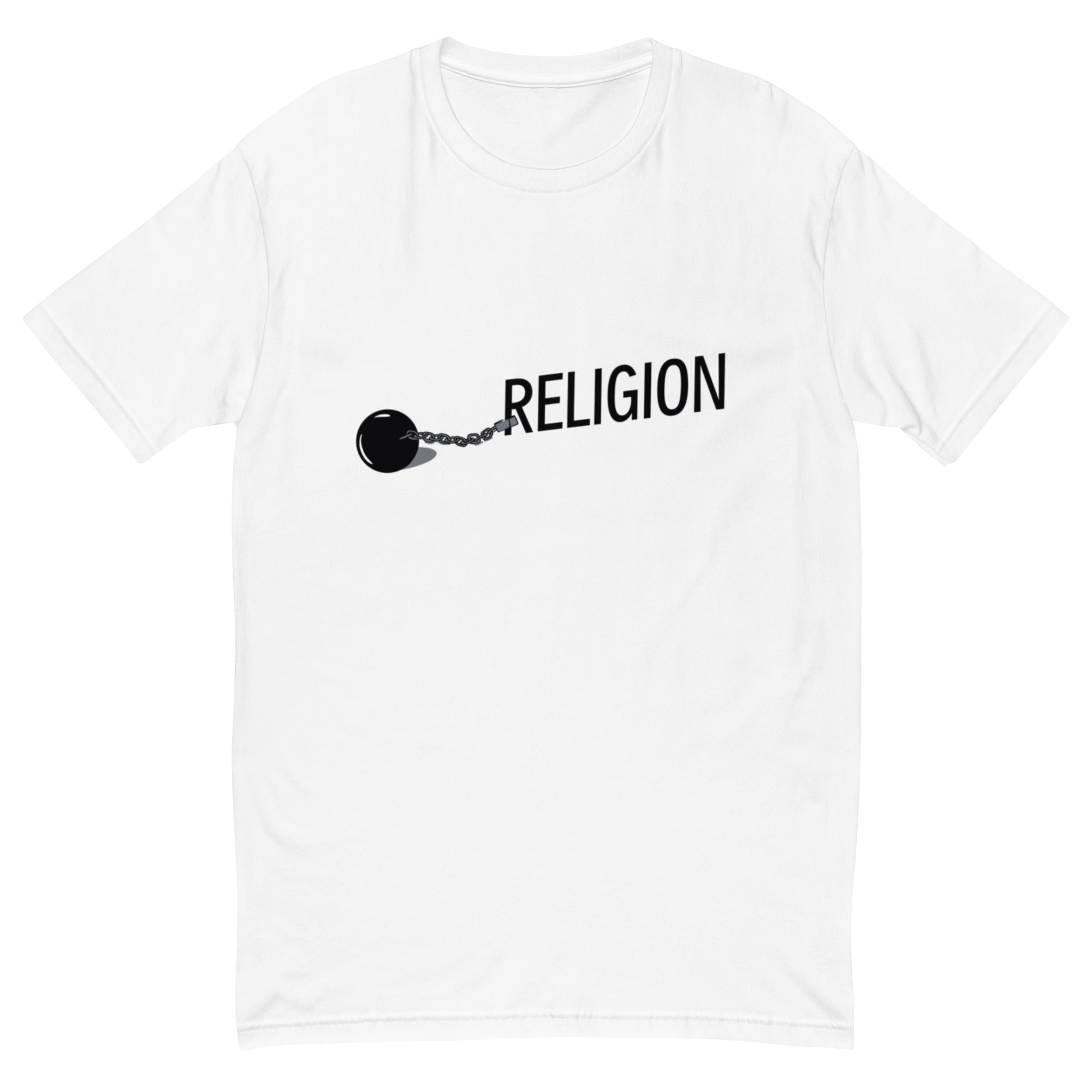 Chained Religion T-Shirt - Symbolic Design, Premium Quality, Religion Ball and Chain Tee - Divide us, Thought-Provoking Design, Soft Cotton, Unisex Chained Religion T-shirt