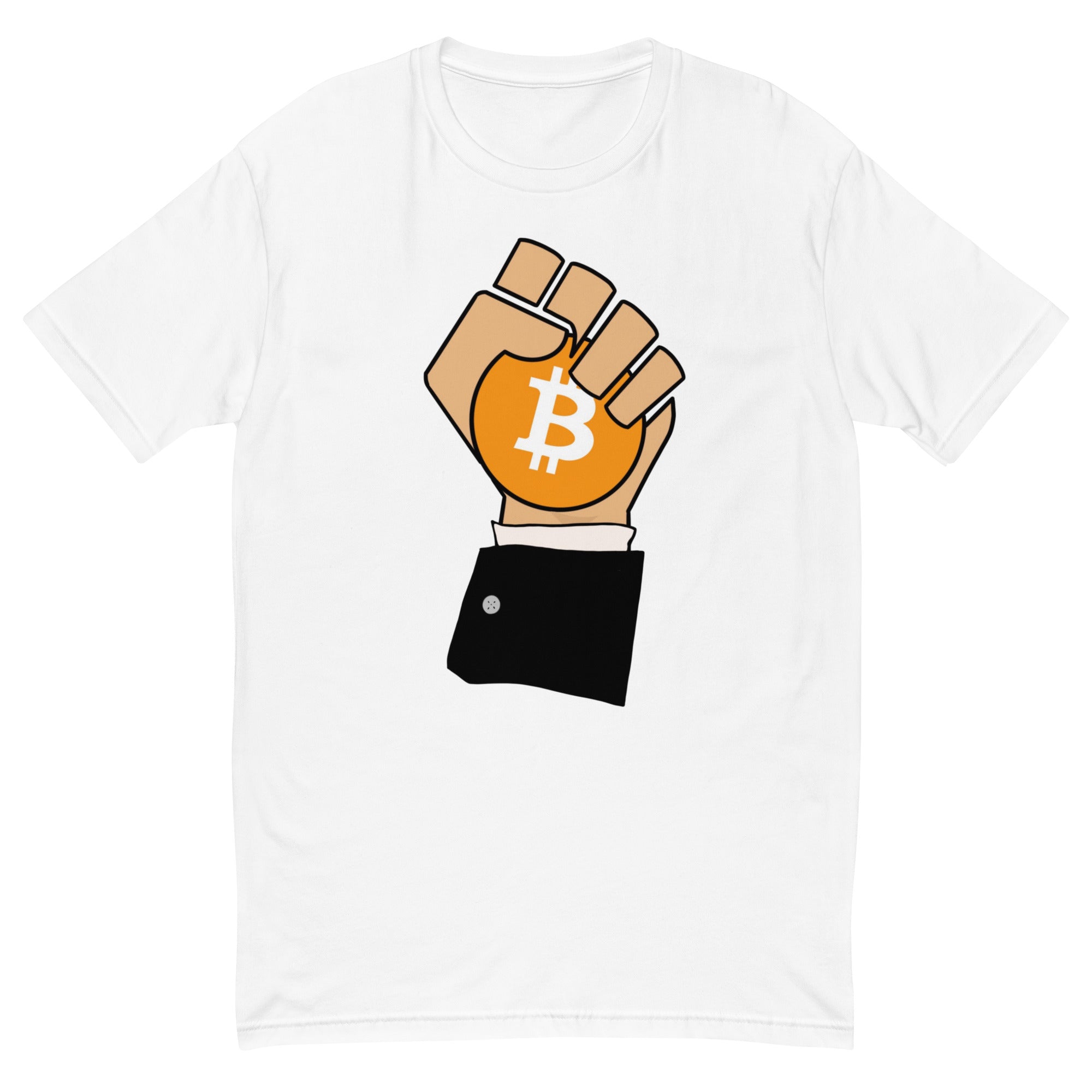 My HODL Shop Signature Tee: 'Gripping the Crypto' - Diamond Hands Bitcoin Design, Premium Cotton, Unisex