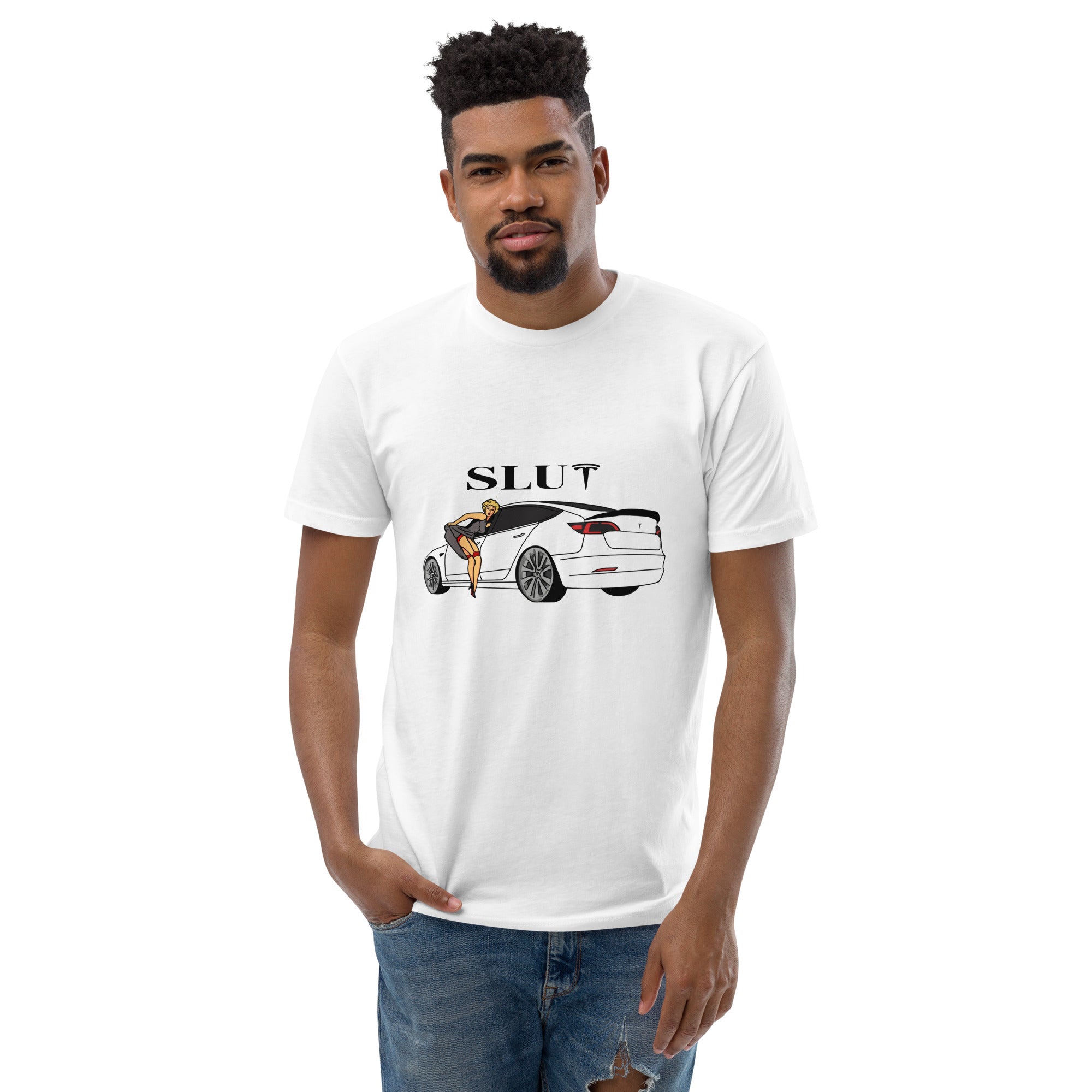 Slut Tesla T-Shirt - Bold Statement, Premium Quality, Tesla Encounter SLUT Tee - Bold Automotive Fashion Statement, Soft Cotton, Unisex T-Shirt