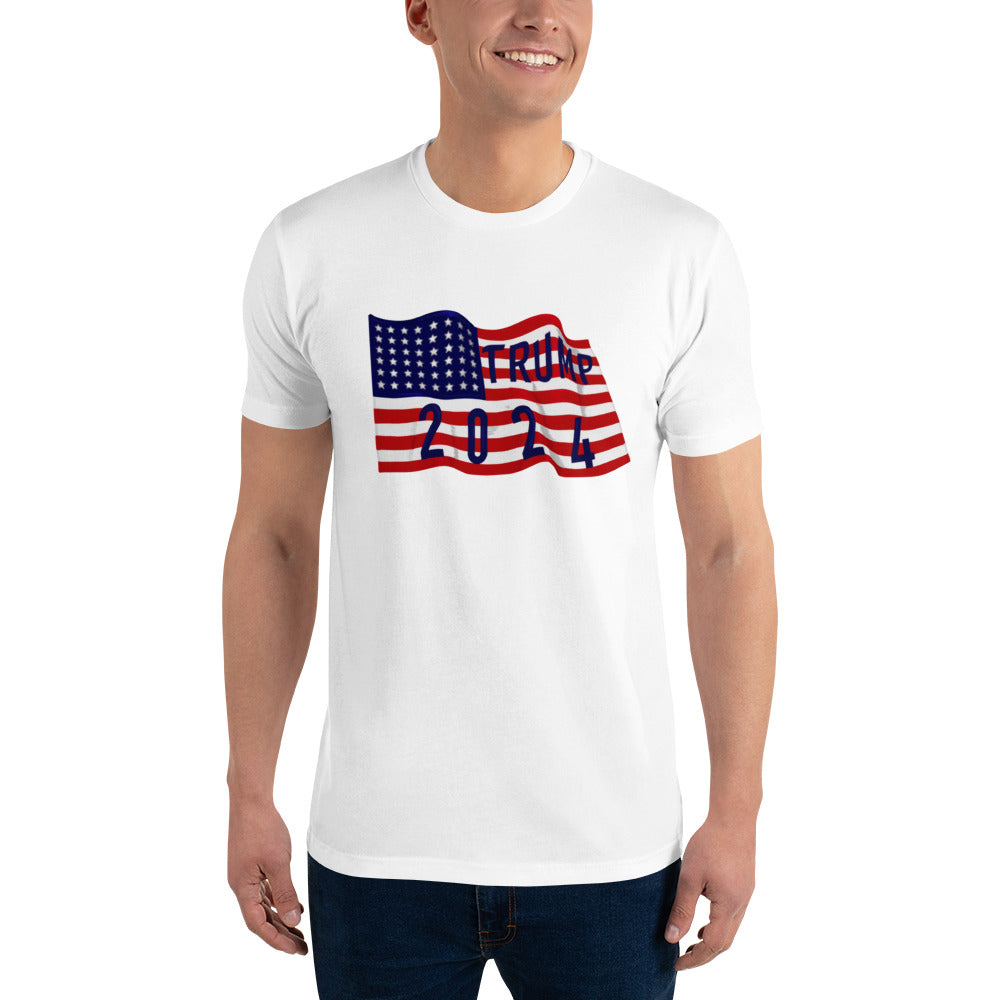 Trump 2024 American Flag T-Shirt - Patriotic Presidential Support Tee, Soft Cotton, Unisex-Trump 2024 Flag T-Shirt - Patriotic Design, Premium Quality