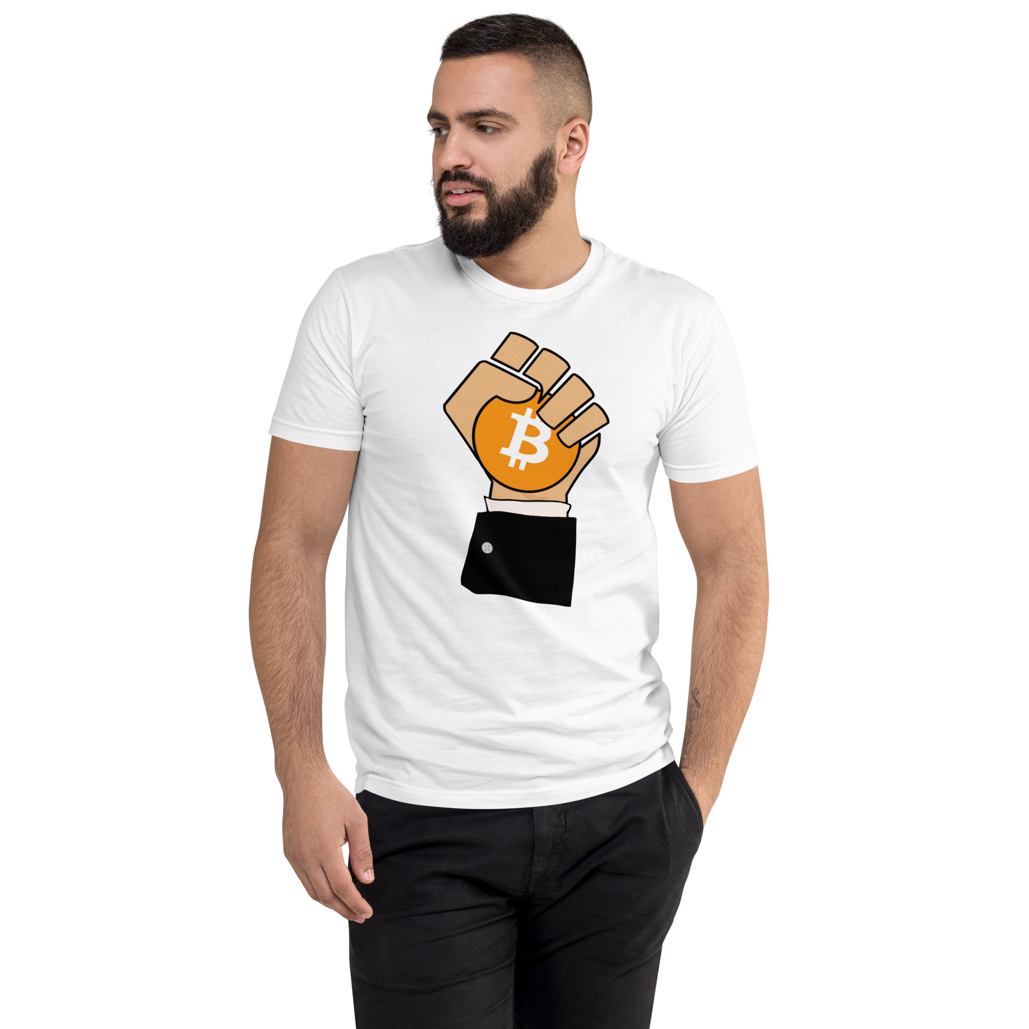 My HODL Shop Signature Tee: 'Gripping the Crypto' - Diamond Hands Bitcoin Design, Premium Cotton, Unisex