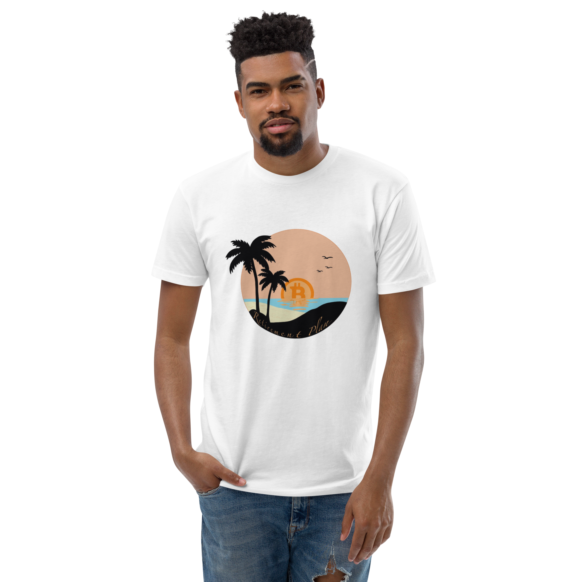 Retirement Plan T-Shirt - Stylish Design, Premium Quality, Bitcoin Beach Retirement Plan Tee - Tropical Crypto Design, Comfortable Cotton, Unisex Retirement Plan T-shirt BTC Shirt