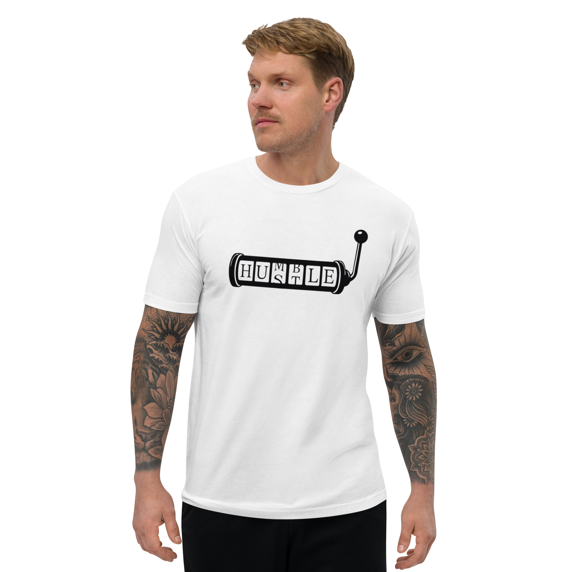 Hustle/Humble T-Shirt - Duality Design, Premium Quality, Humble Hustle Slot Machine Tee - Dynamic Life Balance Design, Premium Cotton, Unisex, Hustle/Humble T-shirt