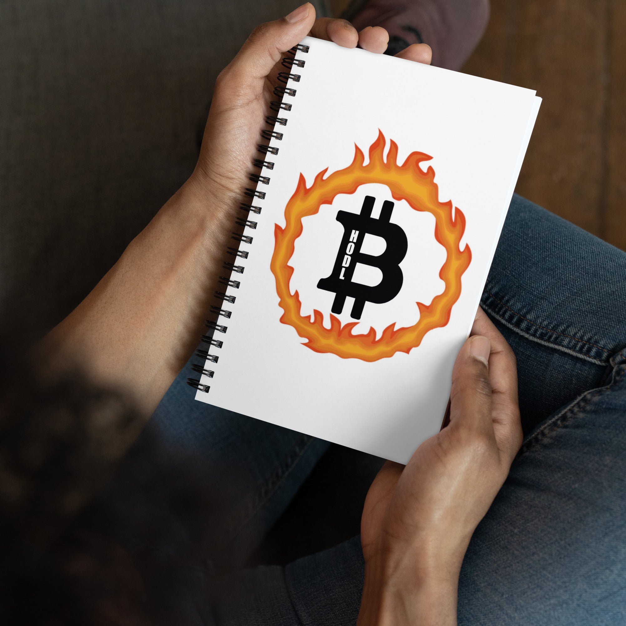 Bitcoin Blaze Notebook - Ignite Your Crypto Style, Premium Quality, Bitcoin RING OF FIRE Notebook BTC | CRYPTO NOTEBOOK