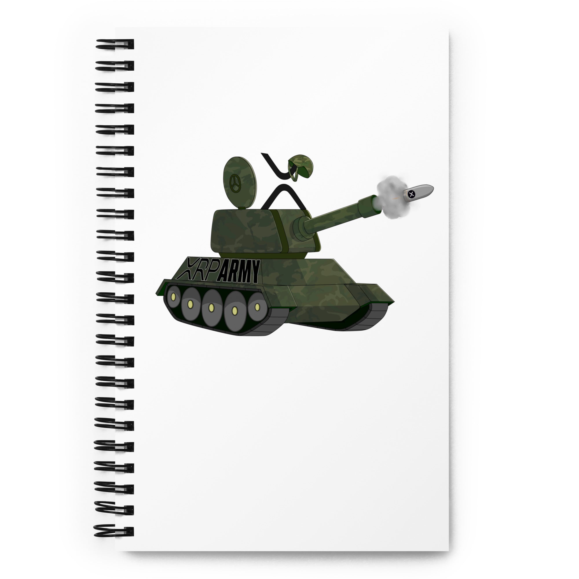 XRP Army Notebook - Robust Crypto Militia Design, Premium Quality, XRP Army Tank Notebook XRPL, BTC, BITCOIN | BANKERS COIN