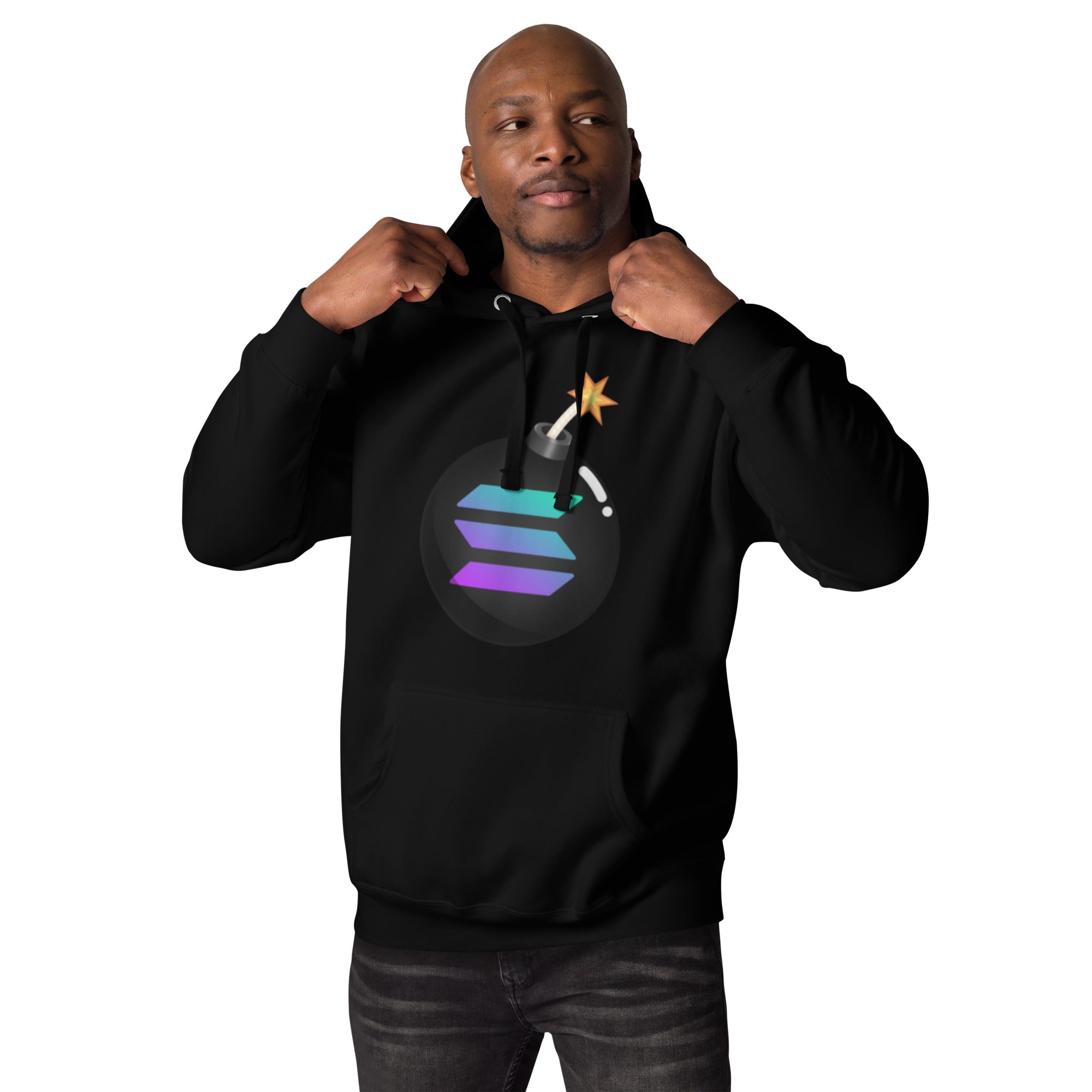 Solana Bomb Hoodie - Explosive Style for Crypto Fans, High-Quality Cotton Blend