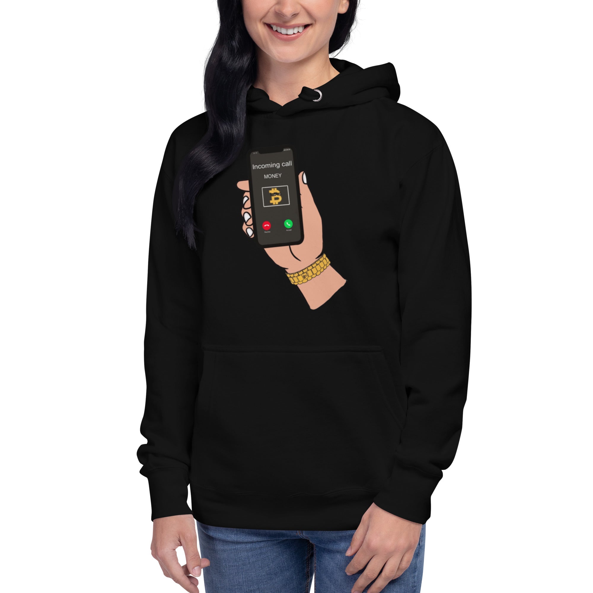 BITCOIN Is Calling Hoodie - BITCOIN Motivational Design, Premium Comfort BTC "I'M RICH BITCH"