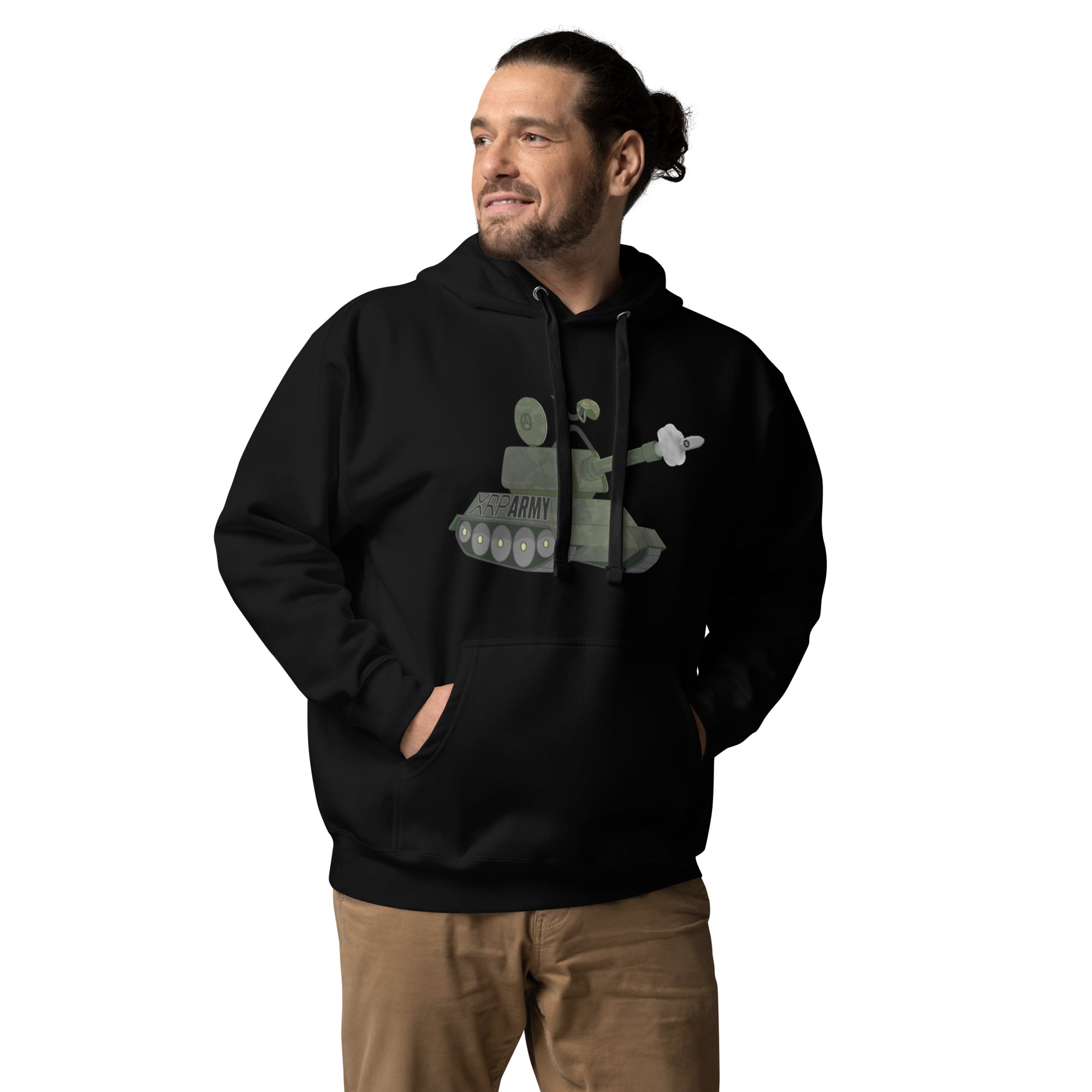 XRP Army RIPPLE Tank Hoodie - Robust Crypto Militia Design, Premium Cotton Blend