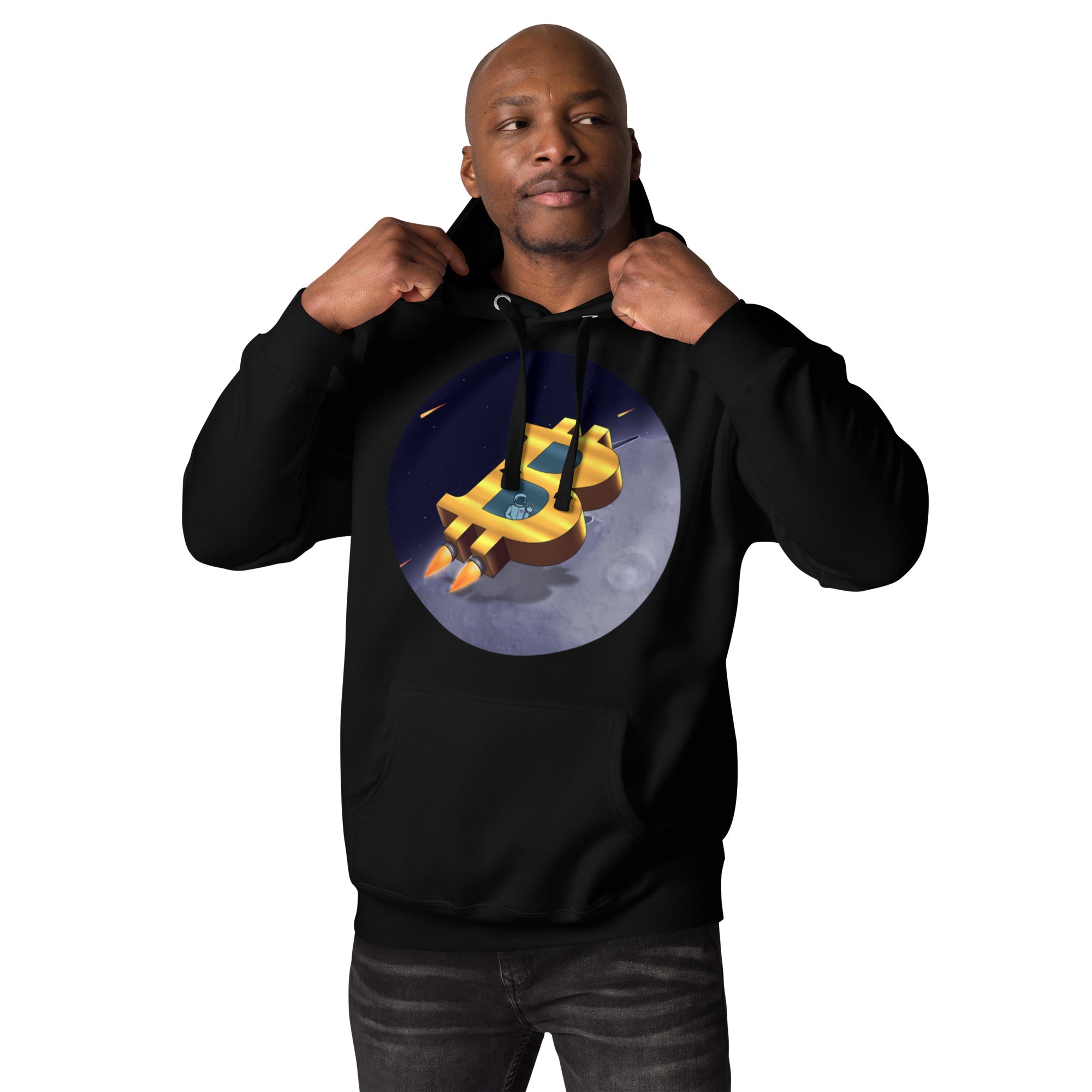 Bitcoin to Space Hoodie - Futuristic Design, Premium Comfort for BTC Fans BITCOIN ROCKET