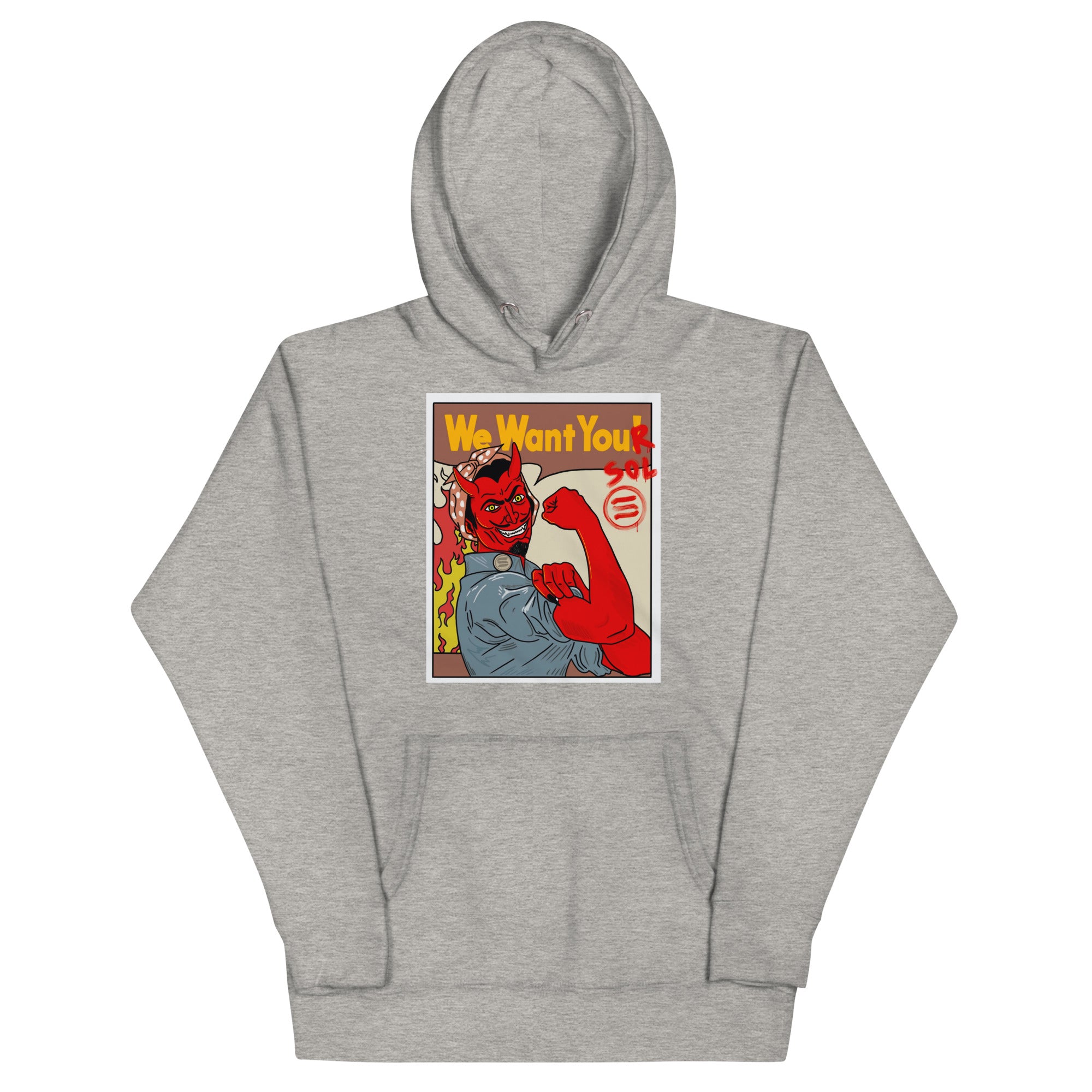 Solana SOL Propaganda Hoodie - 'We Want Your SOL' Design, Premium Comfort for Crypto Enthusiasts