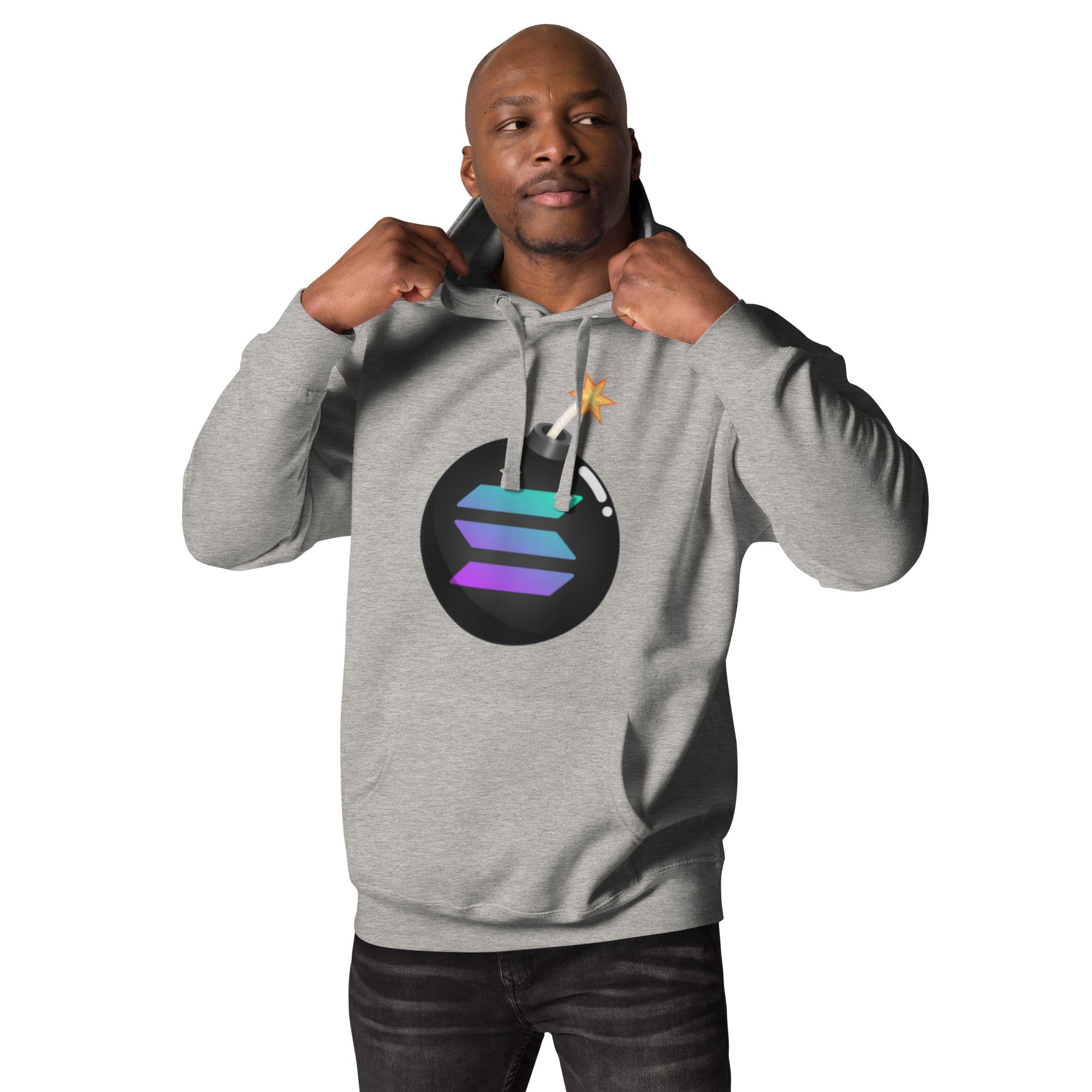 Solana Bomb Hoodie - Explosive Style for Crypto Fans, High-Quality Cotton Blend