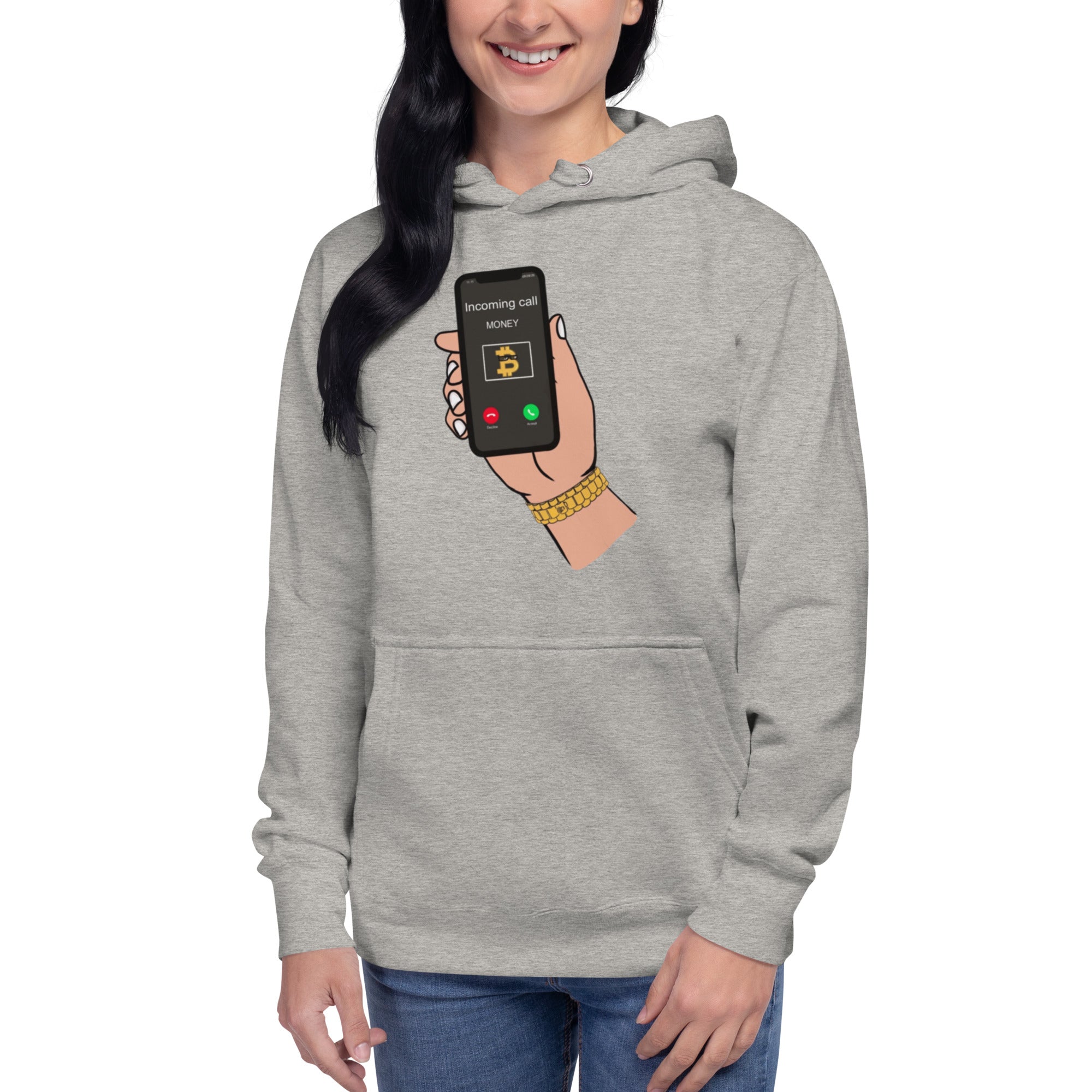 BITCOIN Is Calling Hoodie - BITCOIN Motivational Design, Premium Comfort BTC "I'M RICH BITCH"