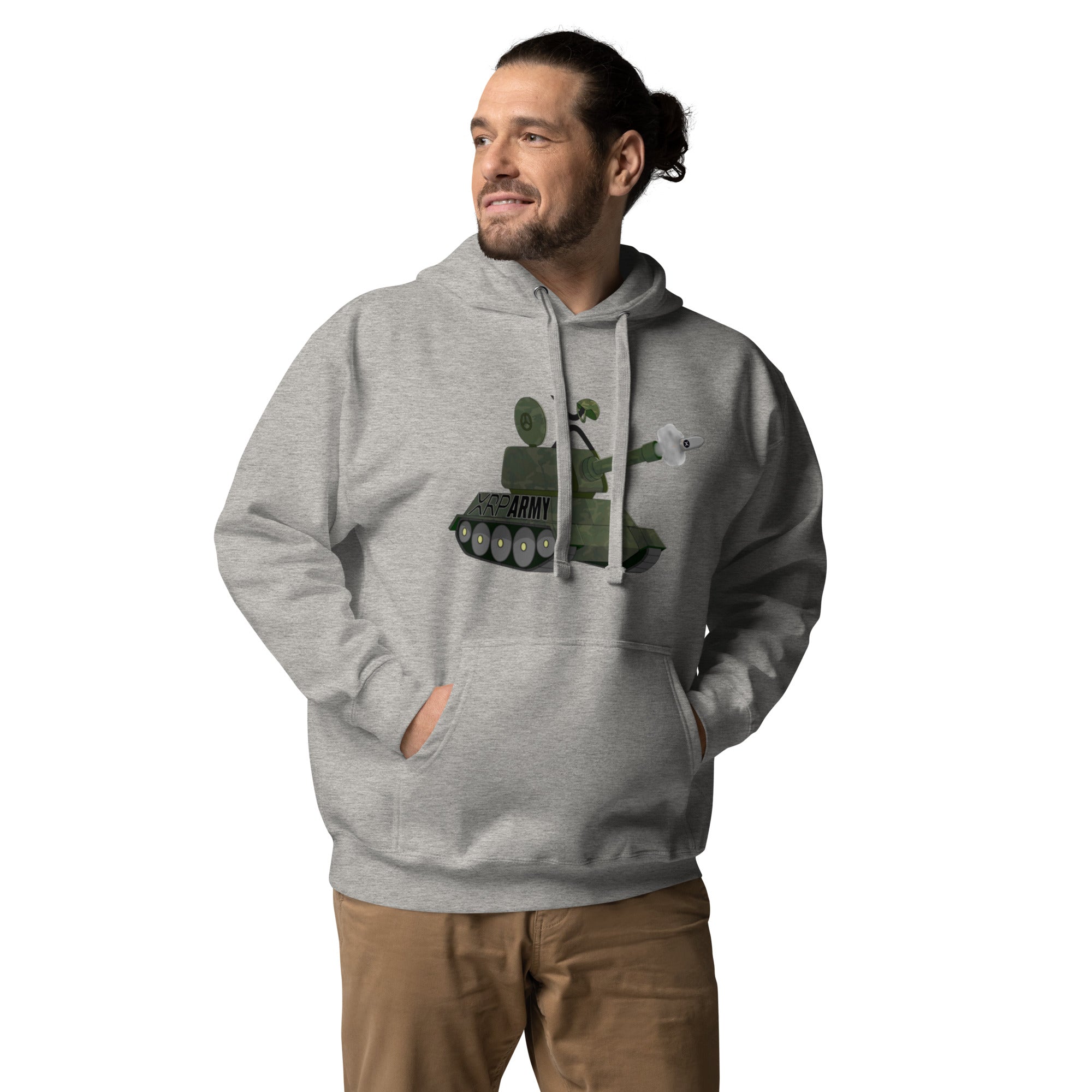 XRP Army RIPPLE Tank Hoodie - Robust Crypto Militia Design, Premium Cotton Blend