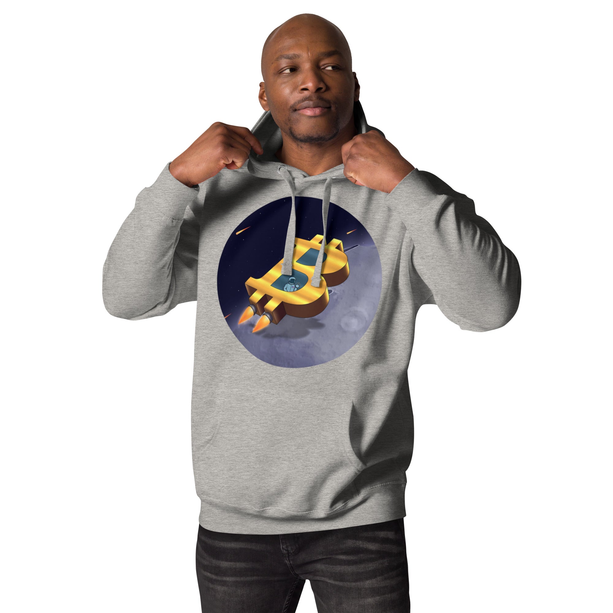 Bitcoin to Space Hoodie - Futuristic Design, Premium Comfort for BTC Fans BITCOIN ROCKET