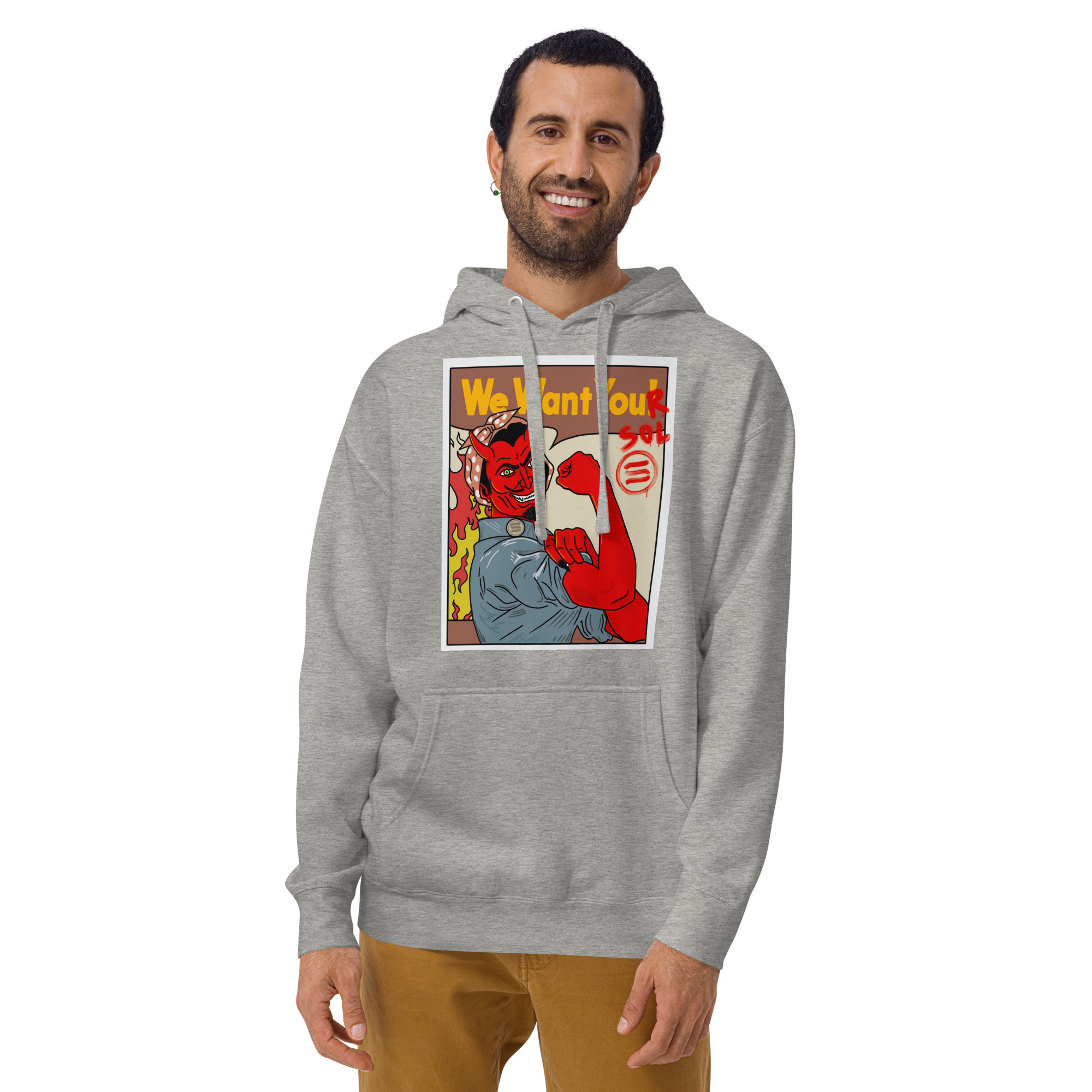 Solana SOL Propaganda Hoodie - 'We Want Your SOL' Design, Premium Comfort for Crypto Enthusiasts