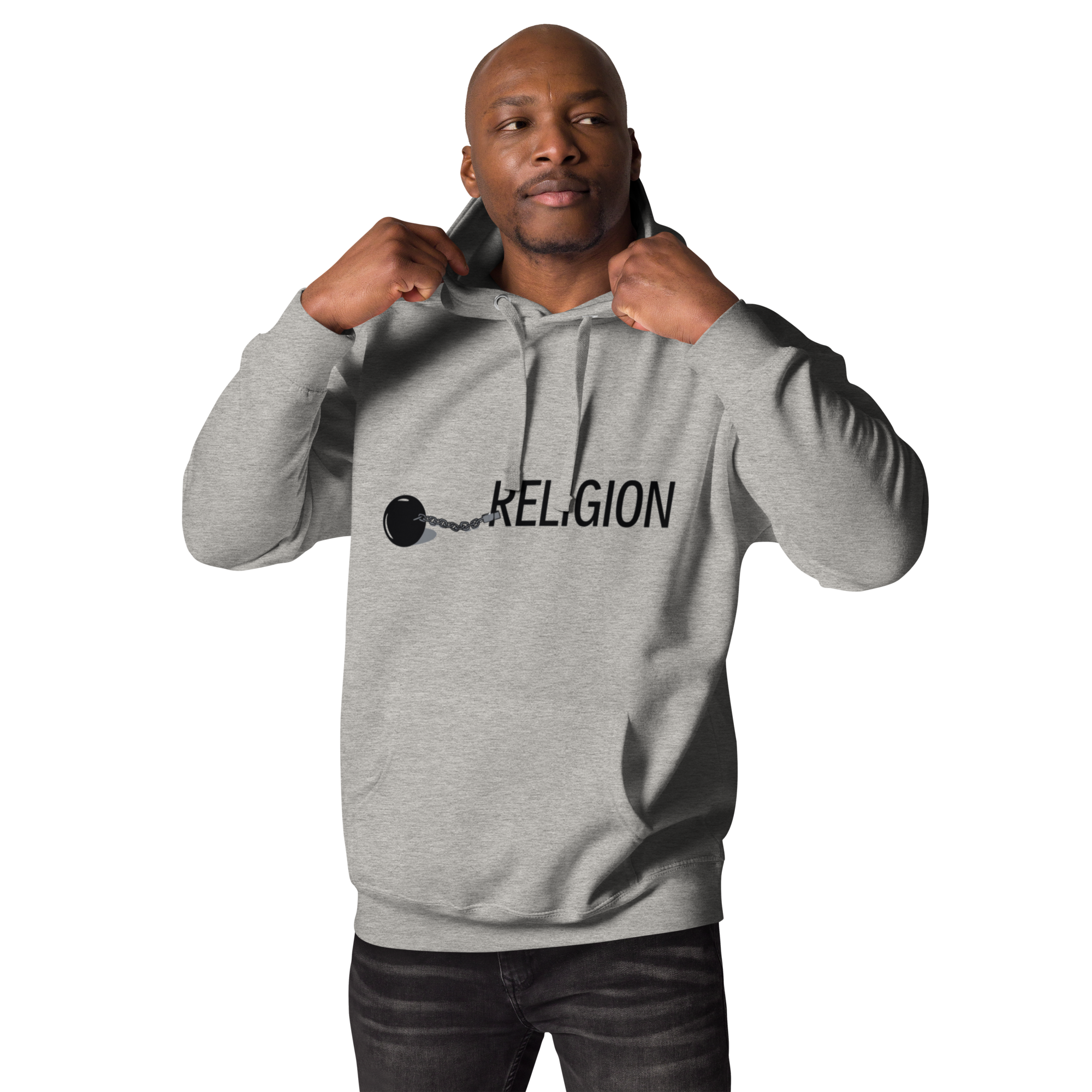 Chained Religion Hoodie - Symbolic Design, Premium Comfort RELIGION IS A SCAM HOODIE