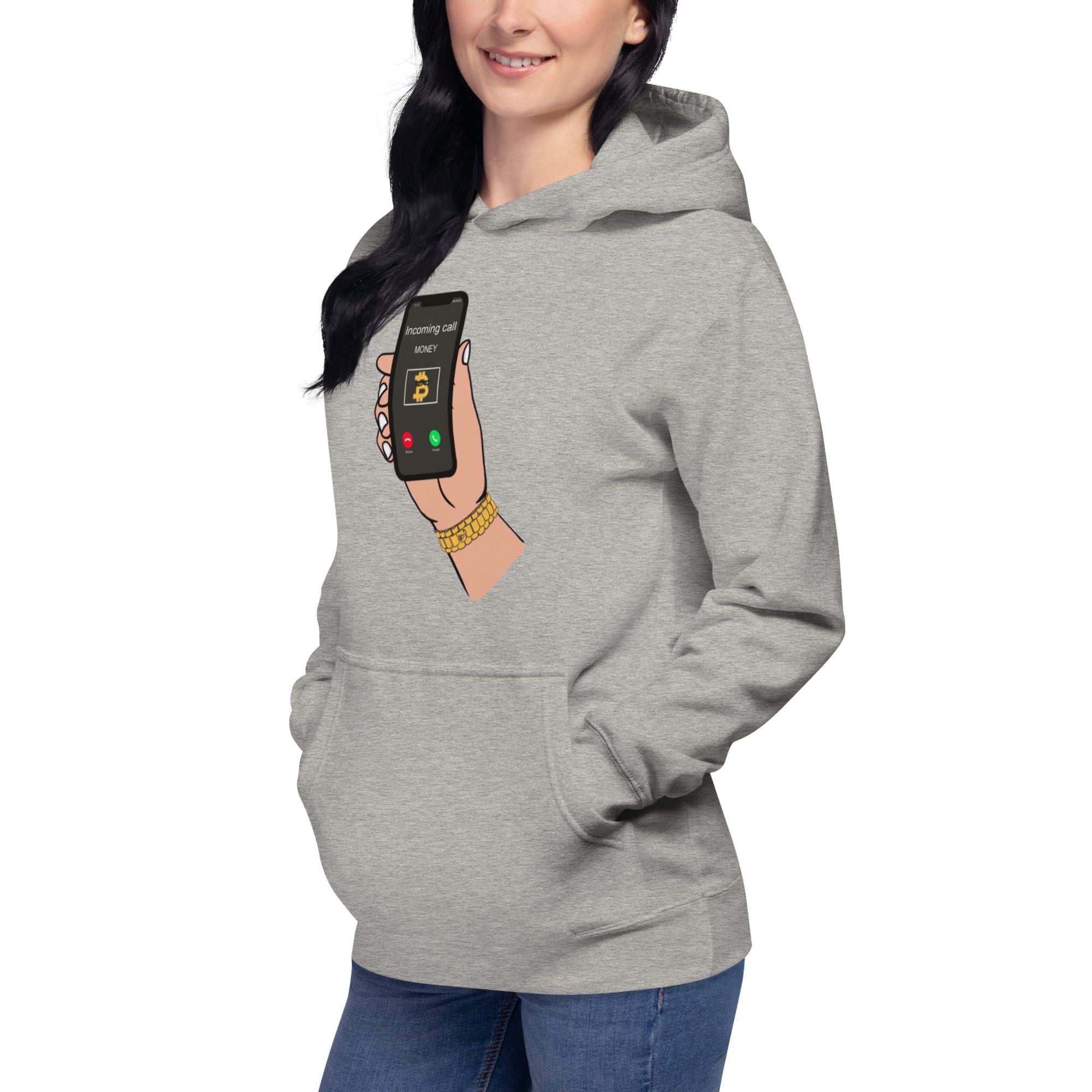 BITCOIN Is Calling Hoodie - BITCOIN Motivational Design, Premium Comfort BTC "I'M RICH BITCH"