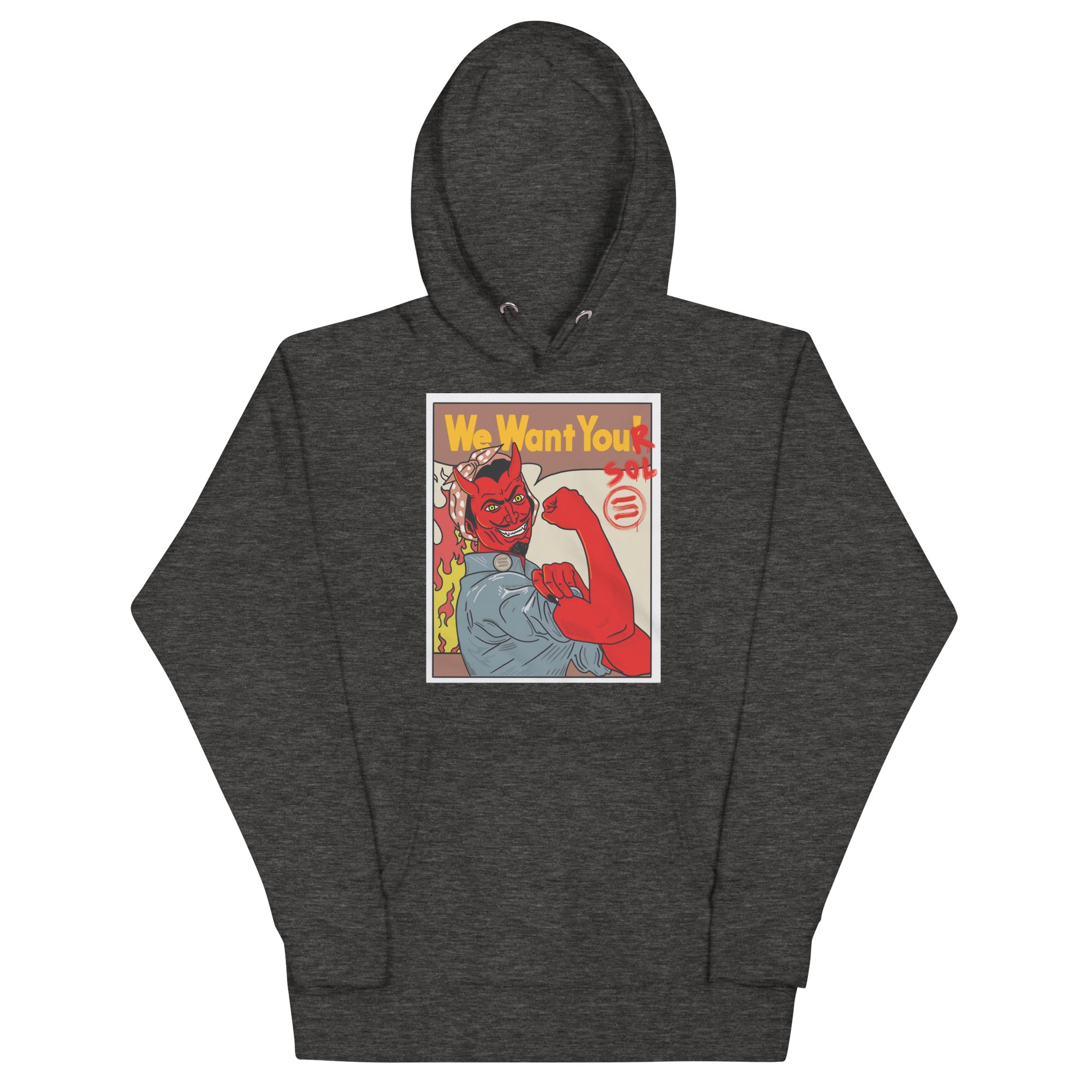 Solana SOL Propaganda Hoodie - 'We Want Your SOL' Design, Premium Comfort for Crypto Enthusiasts